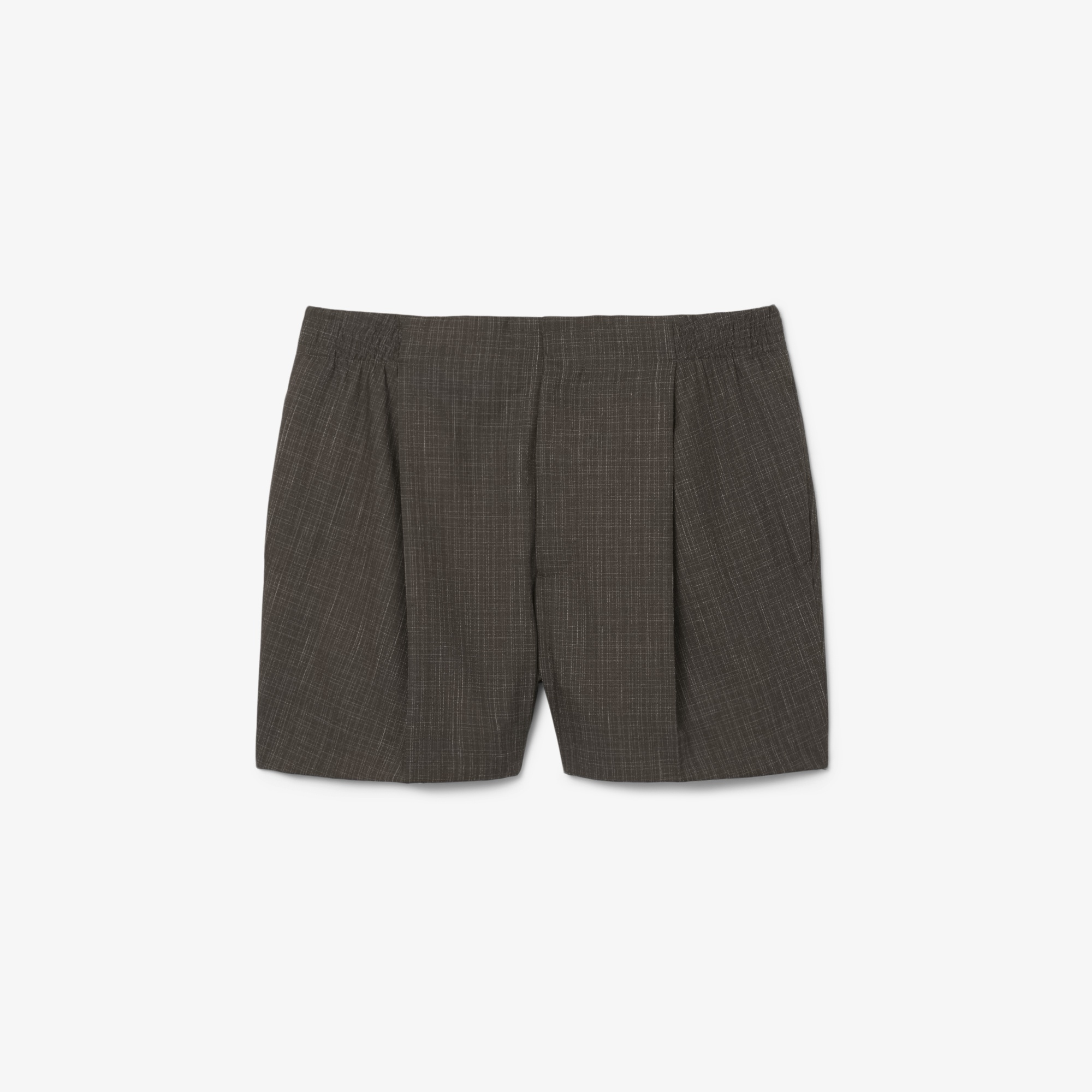 SS26 RUNWAY Erkek Yün Kahverengi Bermuda Şort