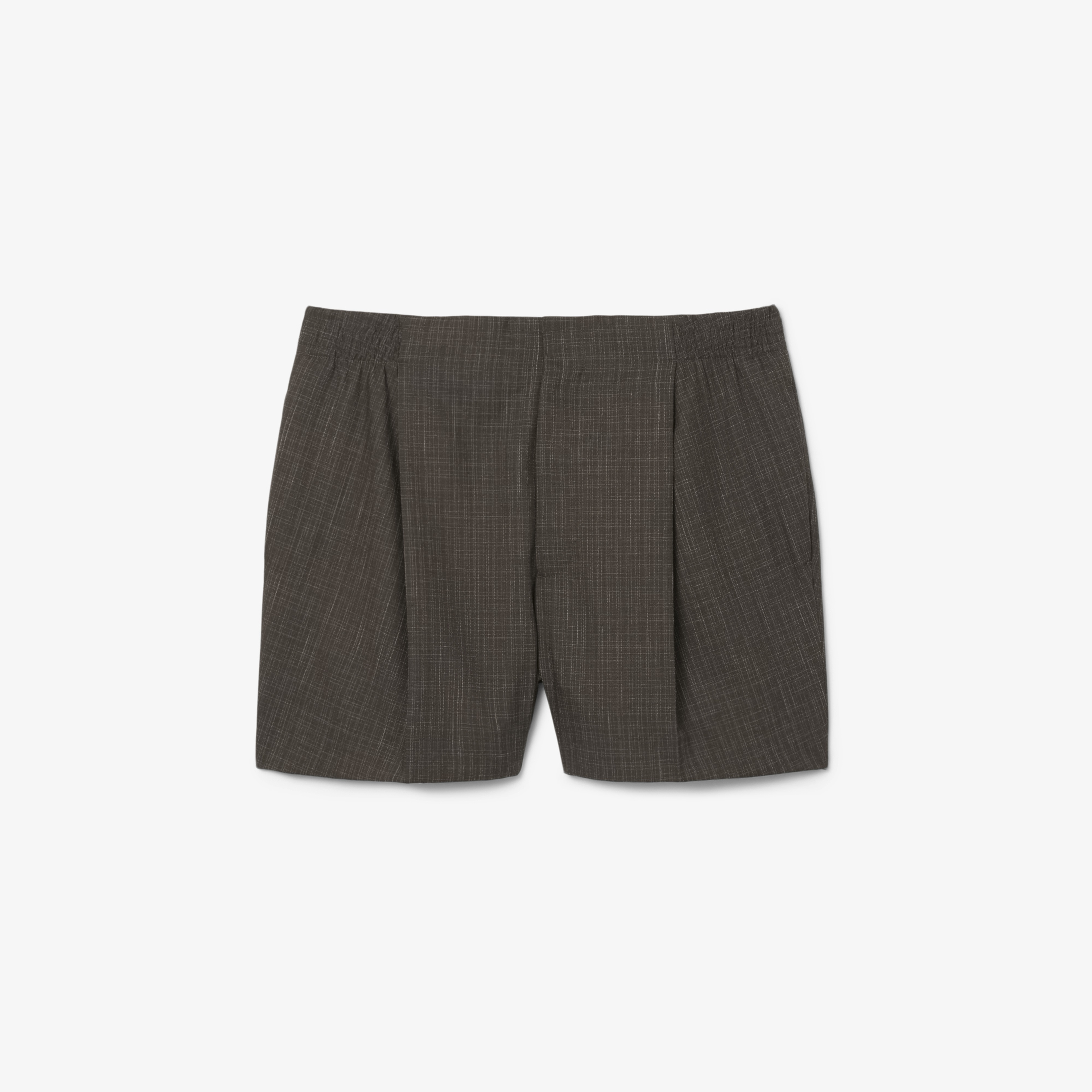 SS26 RUNWAY Erkek Yün Kahverengi Bermuda Şort