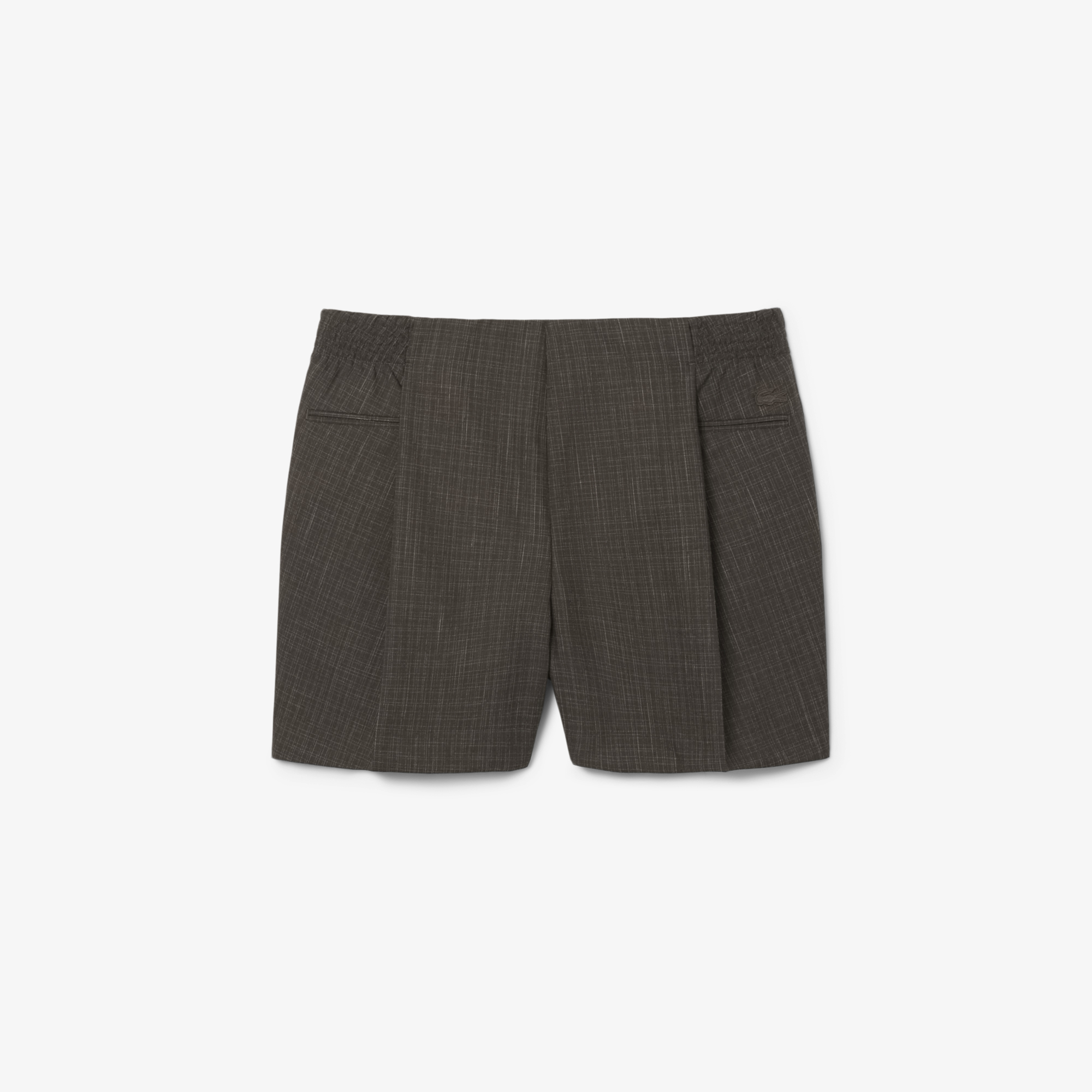 Lacoste SS26 RUNWAY Erkek Yün Kahverengi Bermuda Şort görsel 6