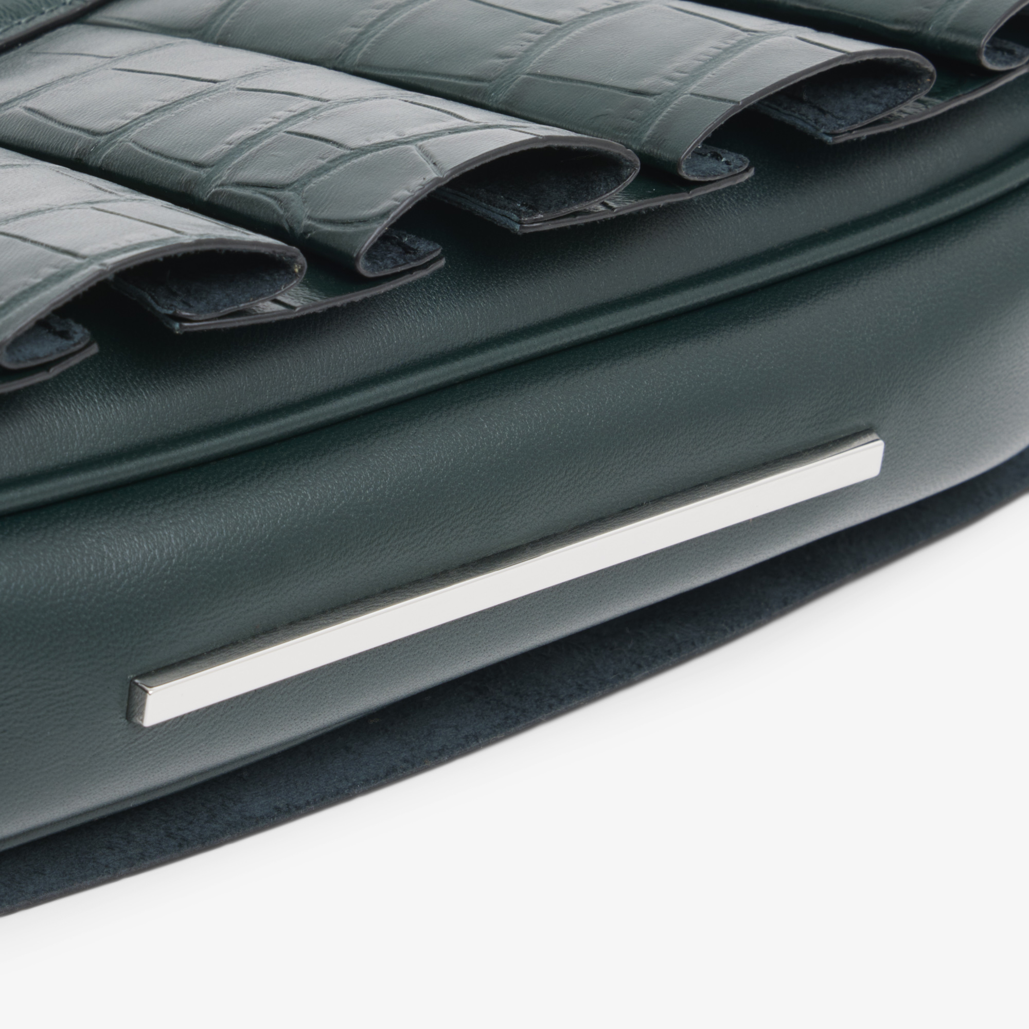 SS26 RUNWAY Lenglen Kadın Deri Koyu Yeşil Omuz Çantası