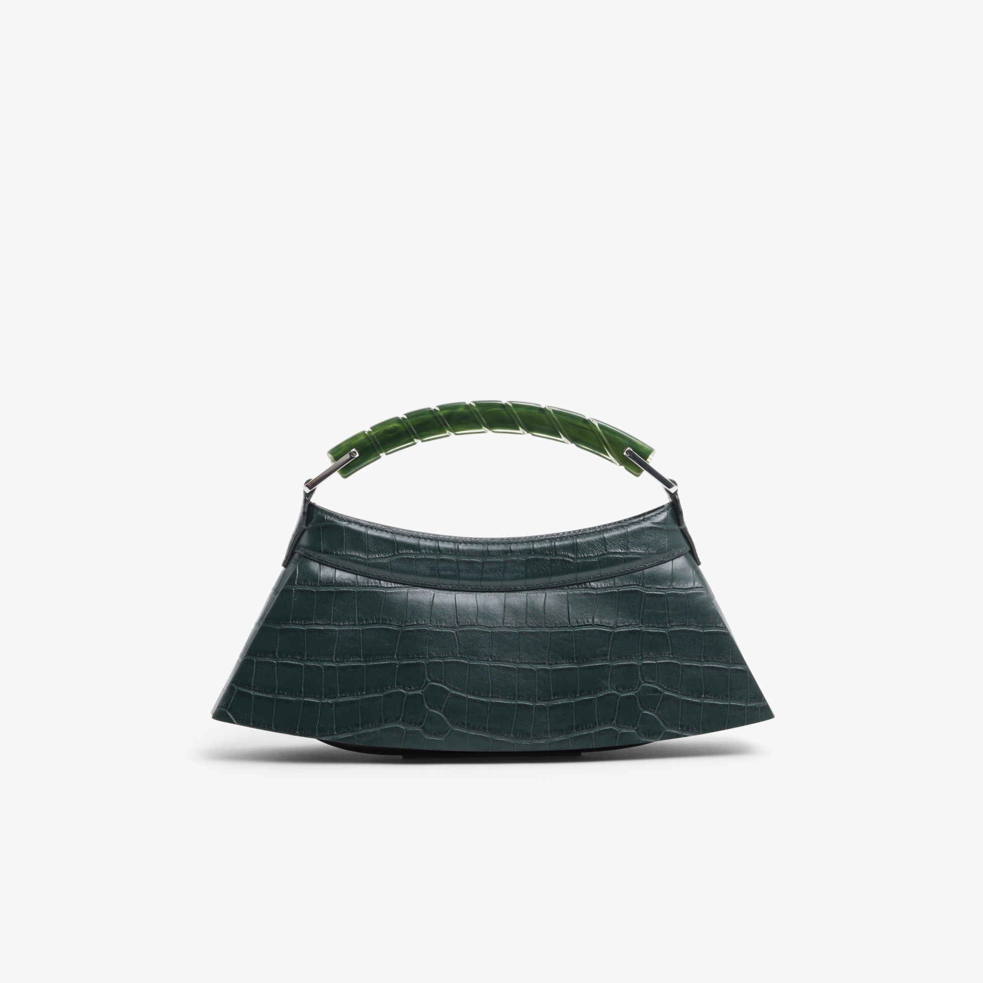 SS26 RUNWAY Lenglen Kadın Deri Koyu Yeşil Omuz Çantası