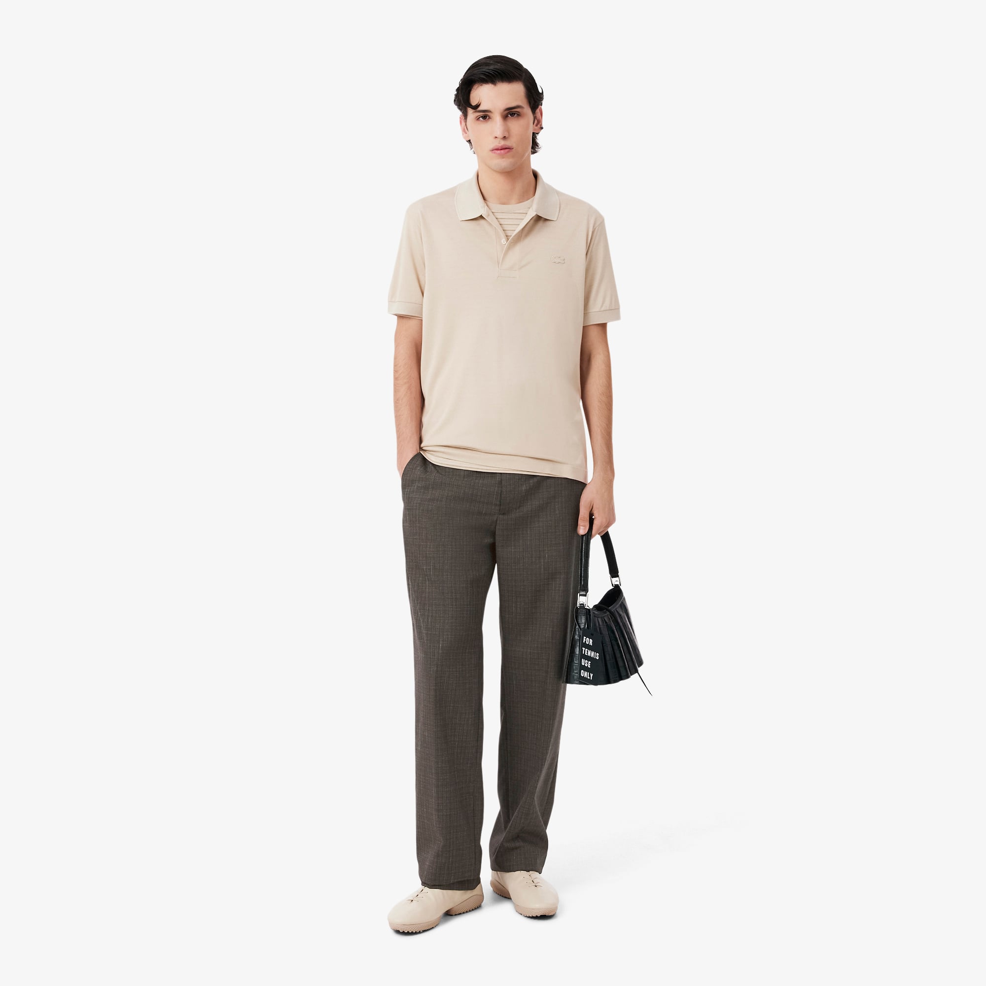 Lacoste SS26 RUNWAY Erkek Straight Fit Yün Kahverengi Pantolon