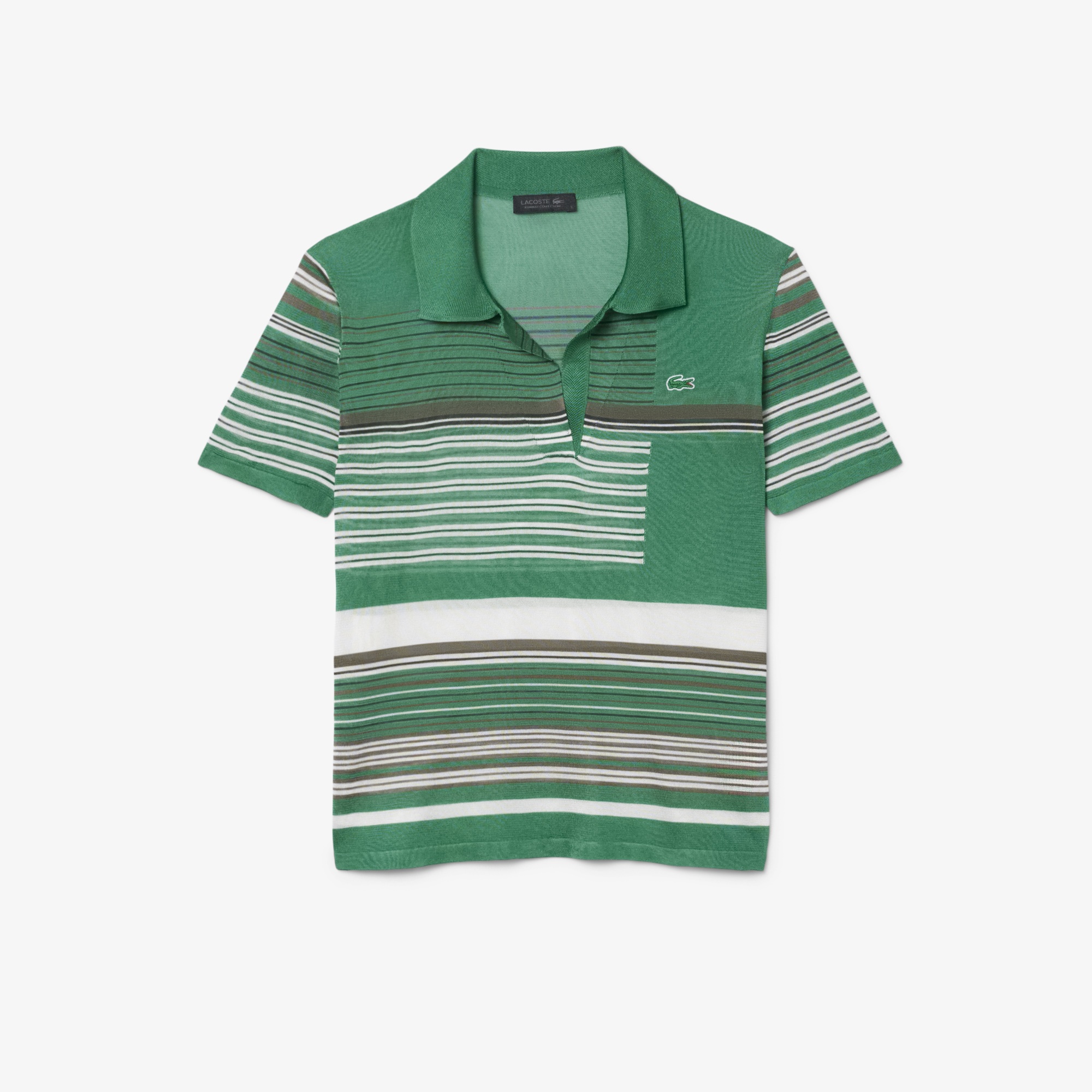 SS26 RUNWAY Kadın Slim Fit Kısa Kollu Polo Yaka Yeşil Triko