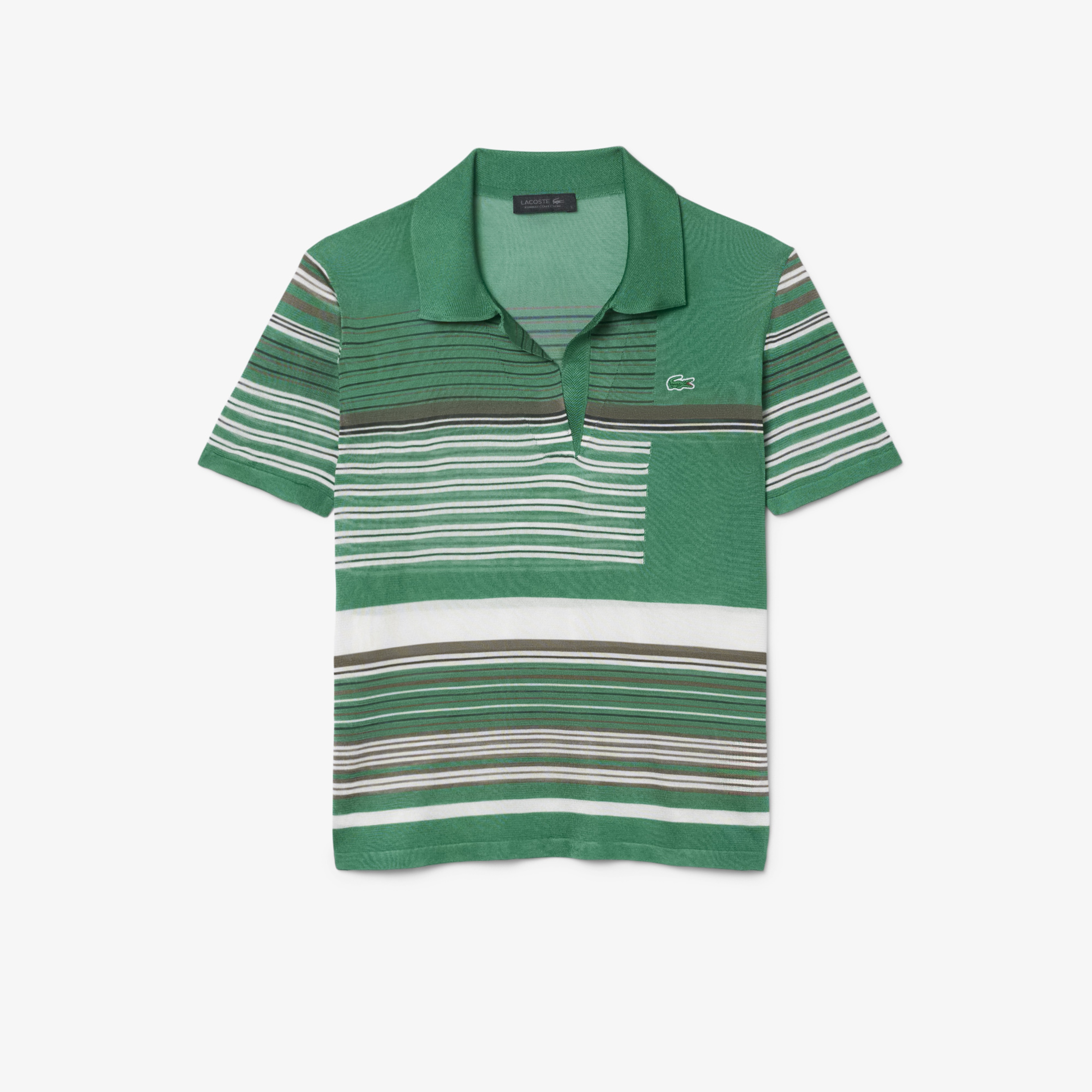 SS26 RUNWAY Kadın Slim Fit Kısa Kollu Polo Yaka Yeşil Triko