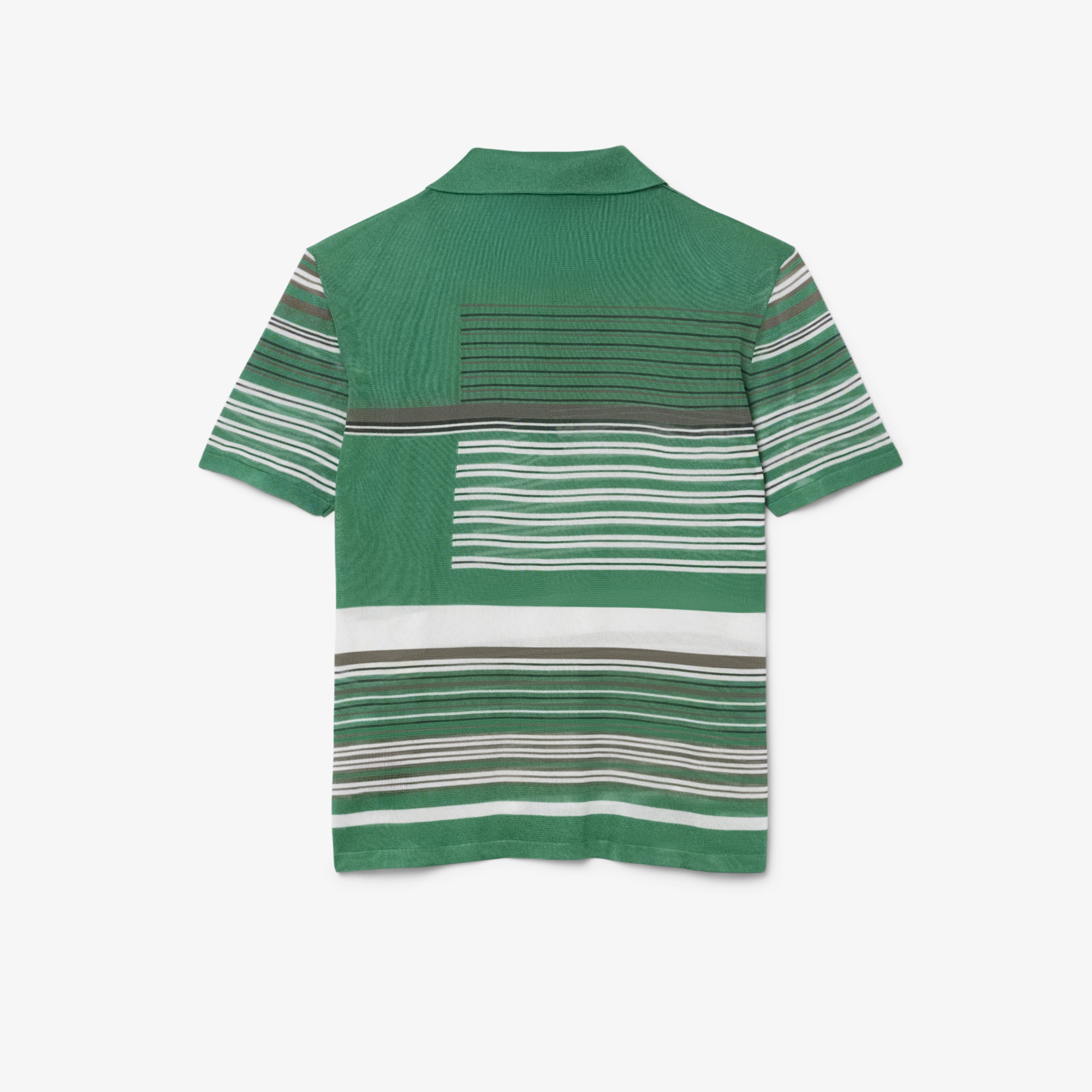 SS26 RUNWAY Kadın Slim Fit Kısa Kollu Polo Yaka Yeşil Triko