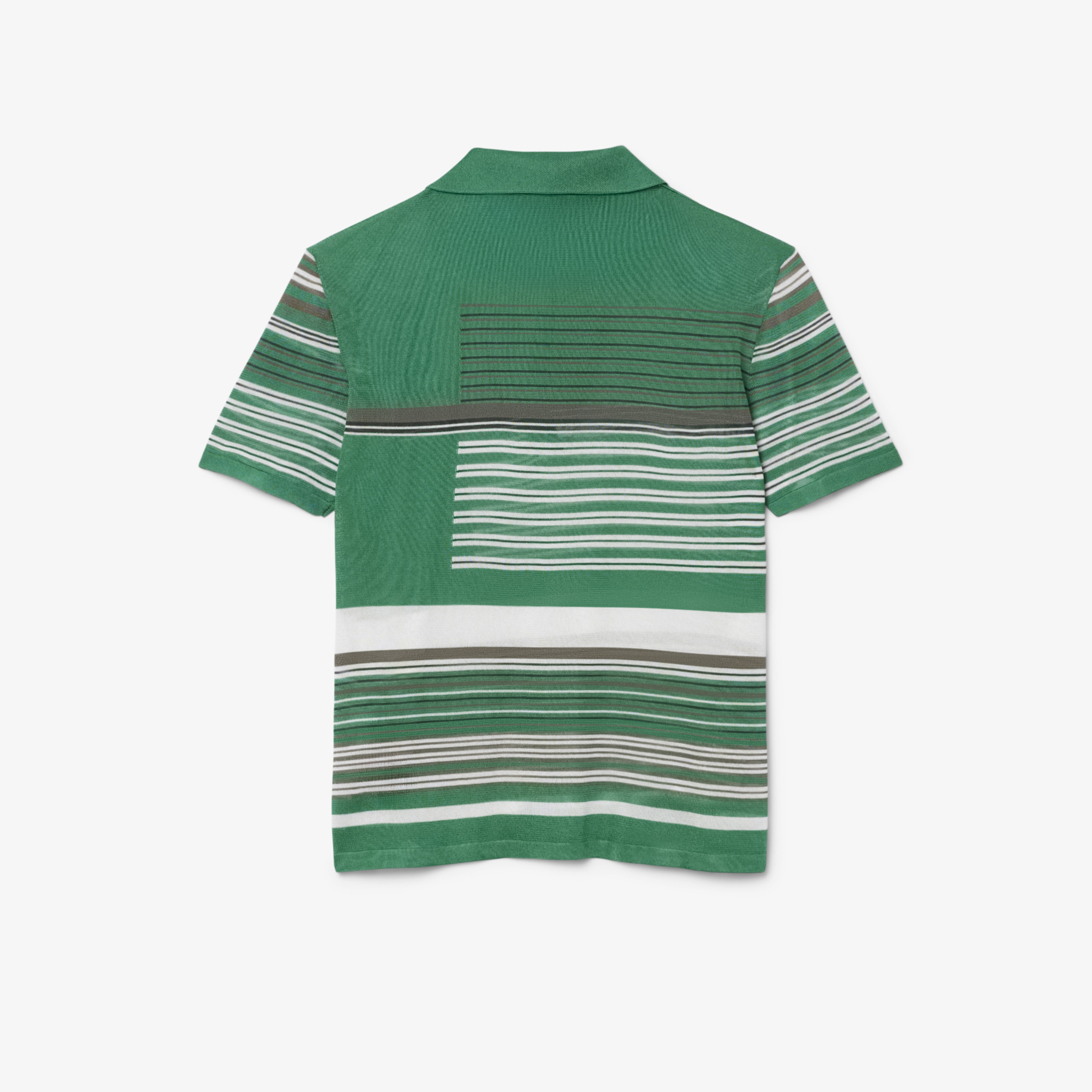 SS26 RUNWAY Kadın Slim Fit Kısa Kollu Polo Yaka Yeşil Triko