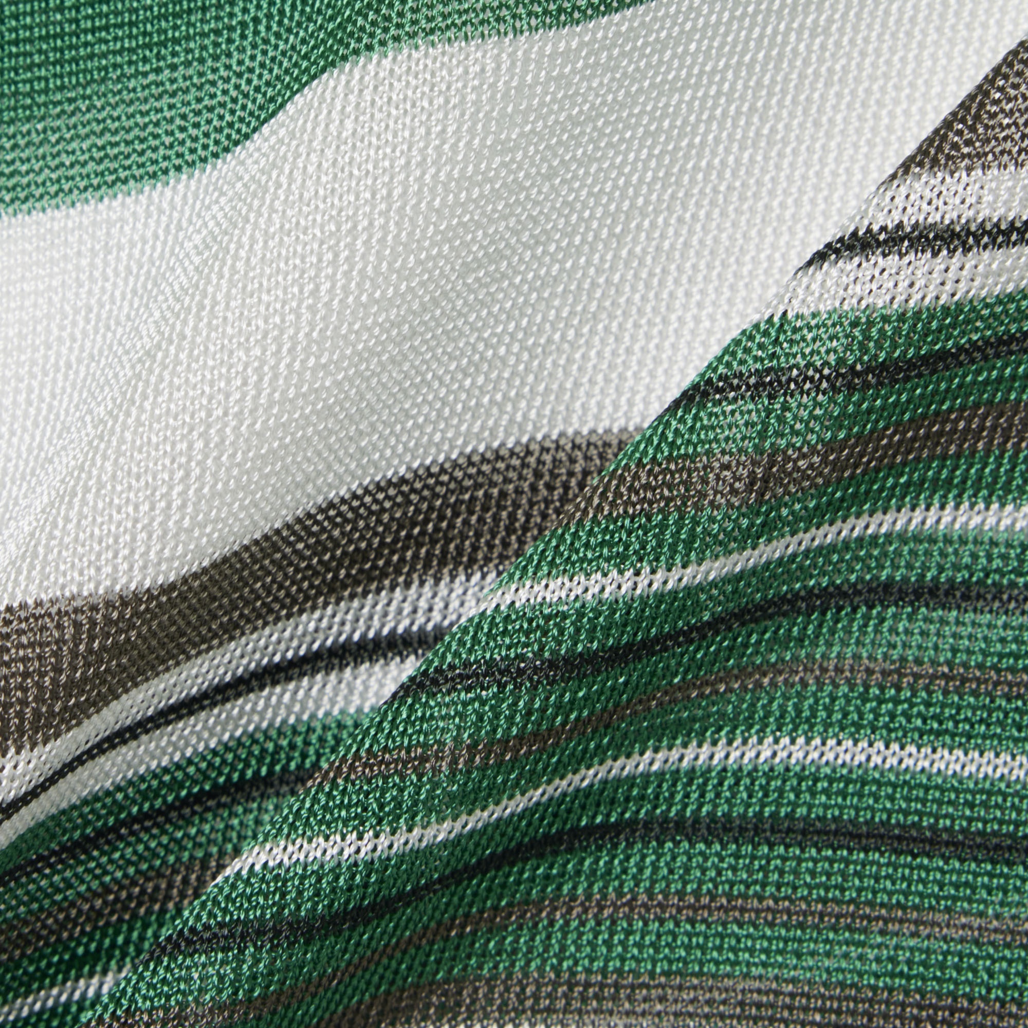 SS26 RUNWAY Kadın Slim Fit Kısa Kollu Polo Yaka Yeşil Triko