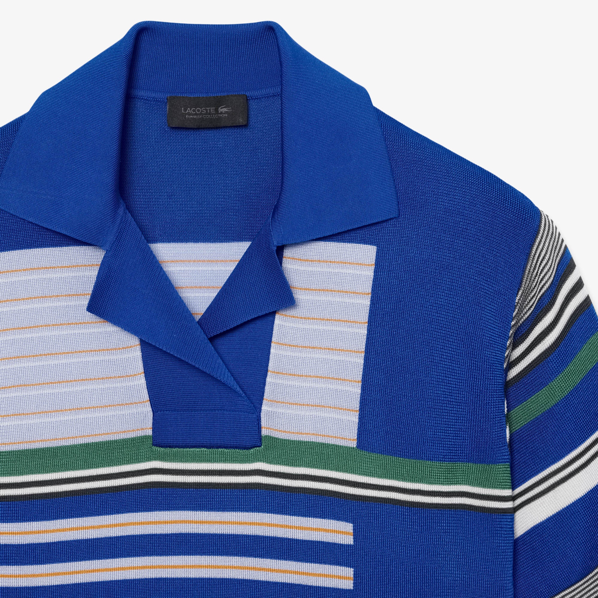 SS26 RUNWAY Kadın Oversize Fit Kısa Kollu Polo Yaka Lacivert Triko