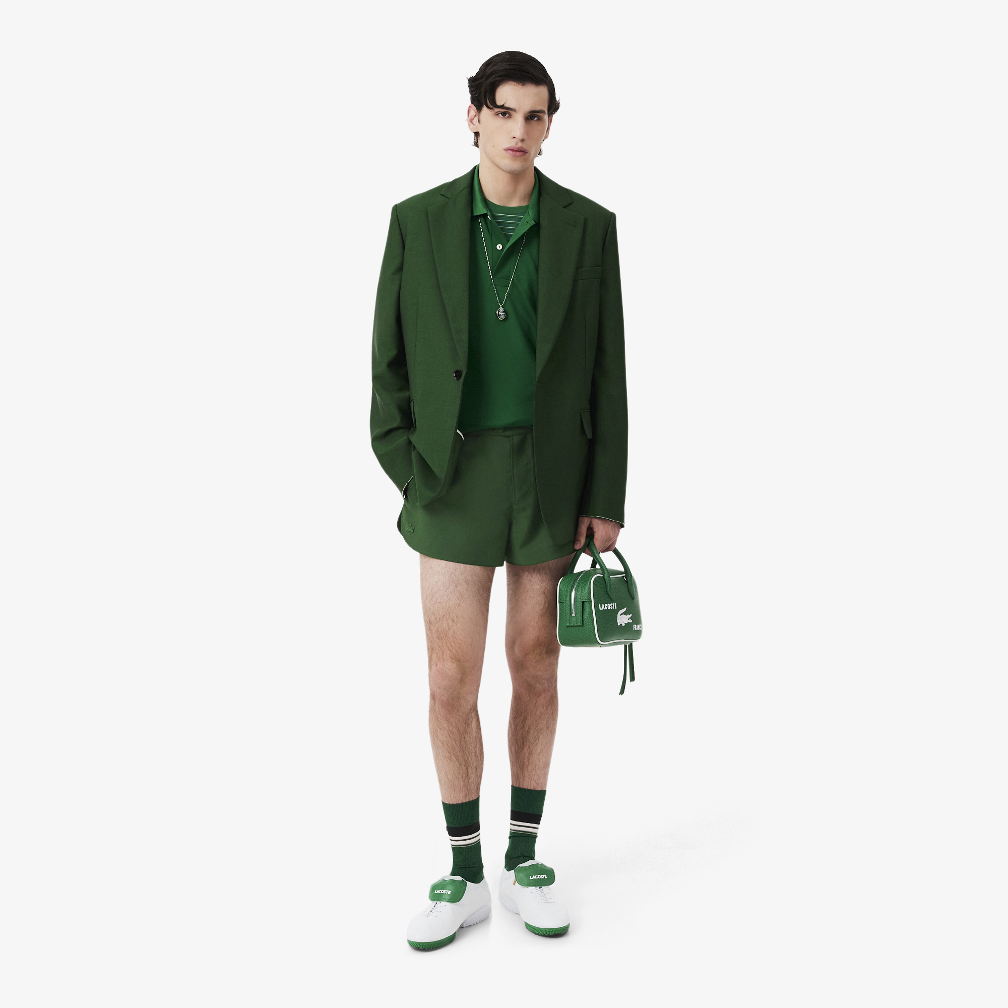 Lacoste SS26 RUNWAY Erkek Yün Yeşil Şort görsel 4