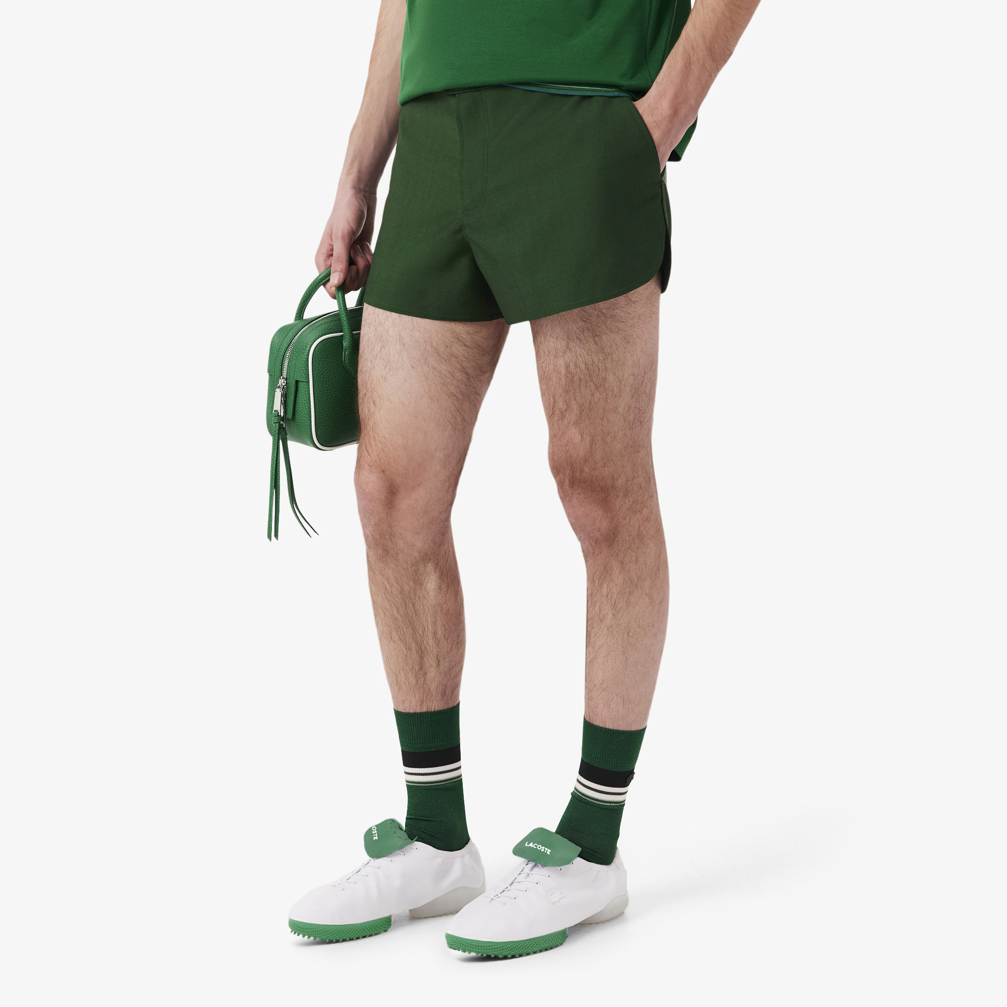 Lacoste SS26 RUNWAY Erkek Yün Yeşil Şort görsel 2