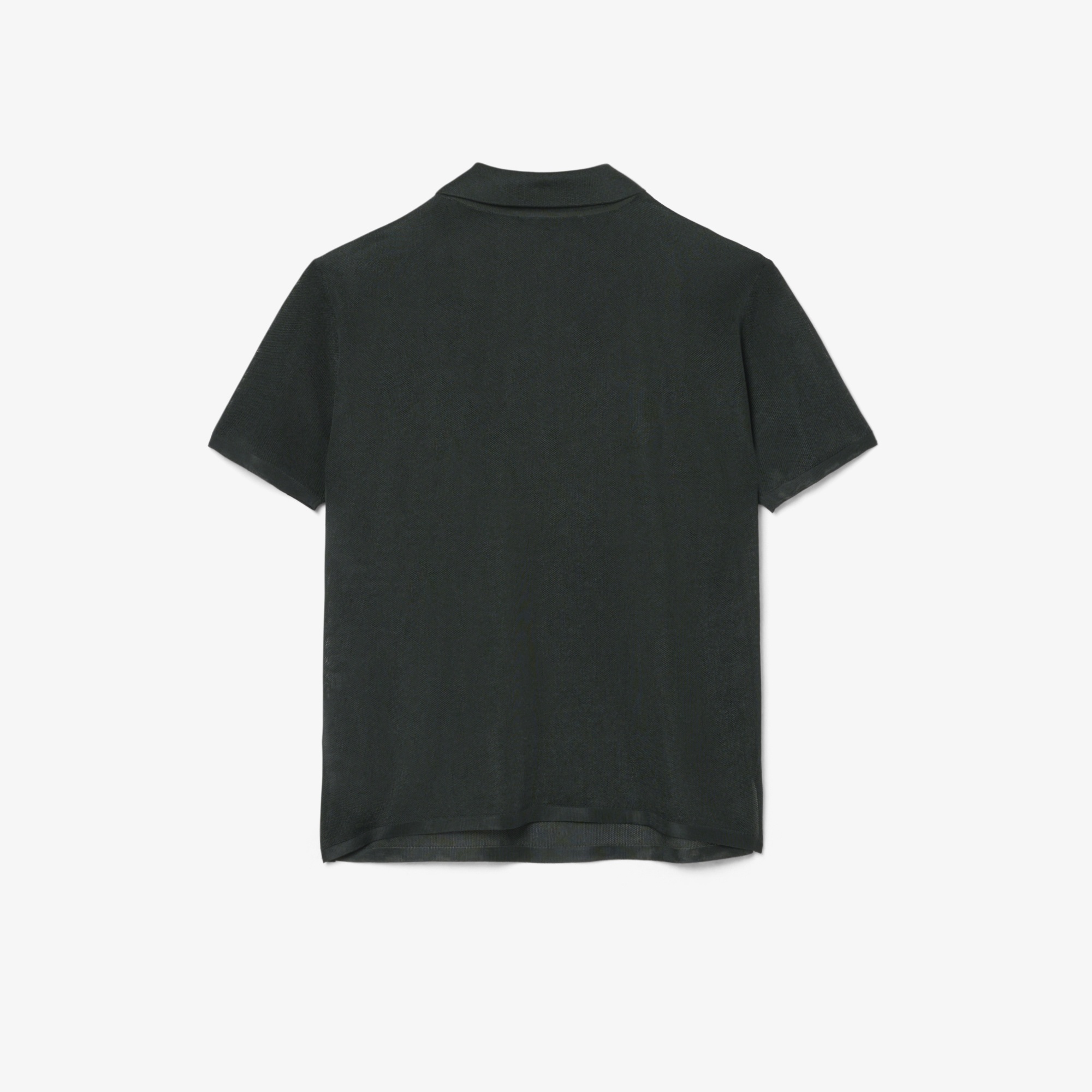 SS26 RUNWAY Erkek Slim Fit Kısa Kollu Polo Yaka Saten Koyu Yeşil Triko