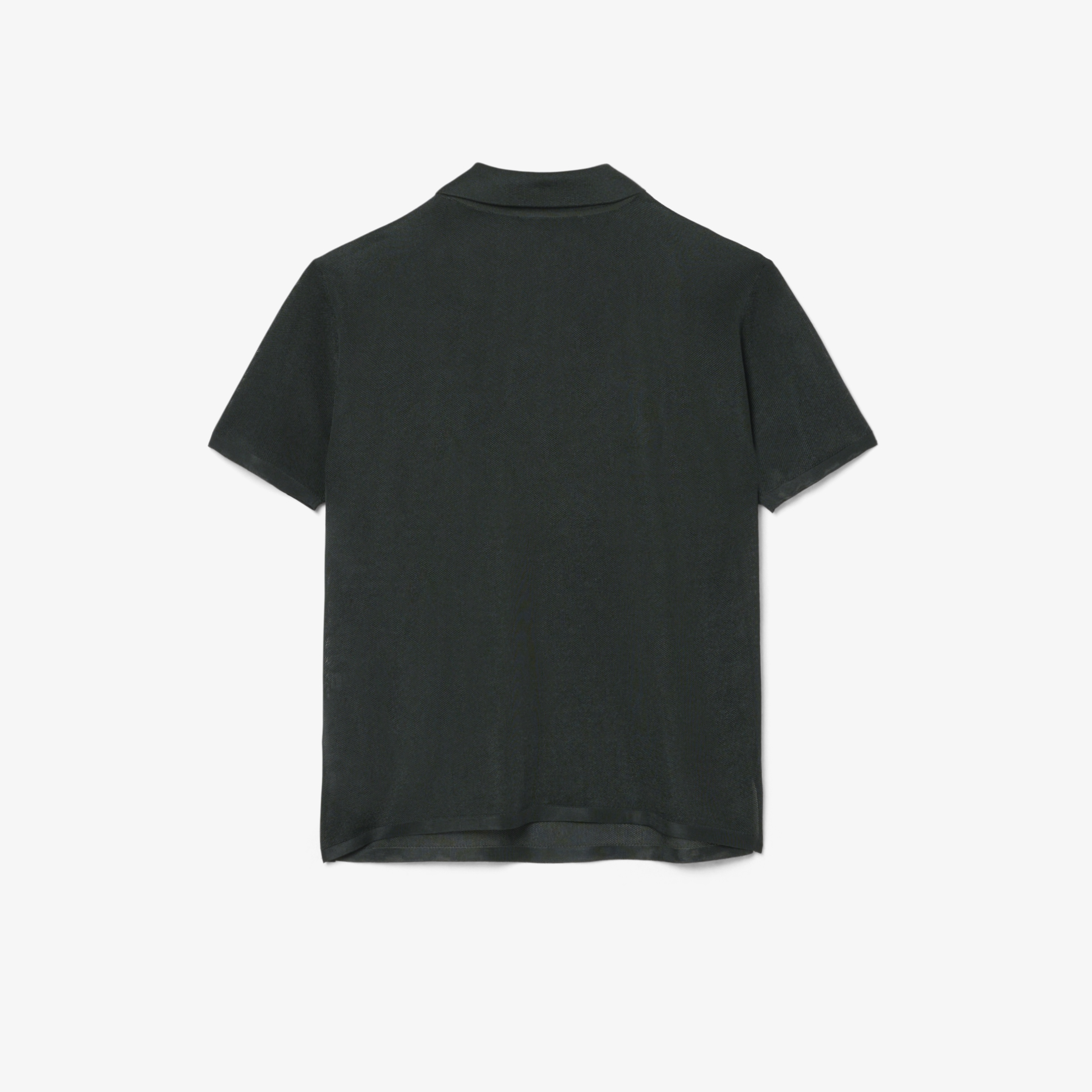 SS26 RUNWAY Erkek Slim Fit Kısa Kollu Polo Yaka Saten Koyu Yeşil Triko