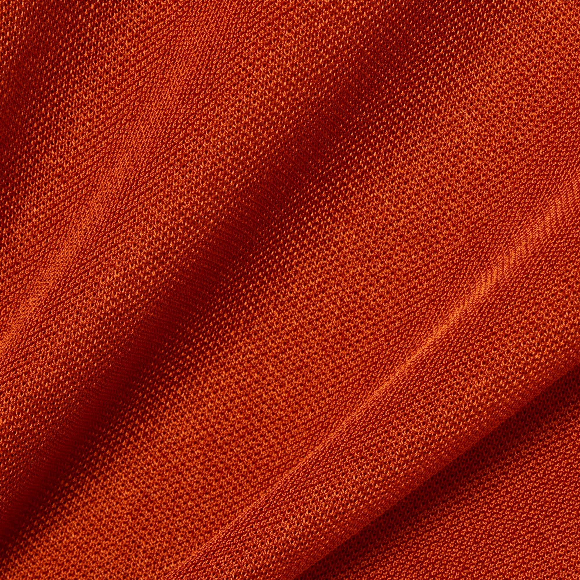 SS26 RUNWAY Erkek Slim Fit Kısa Kollu Polo Yaka Saten Turuncu Triko