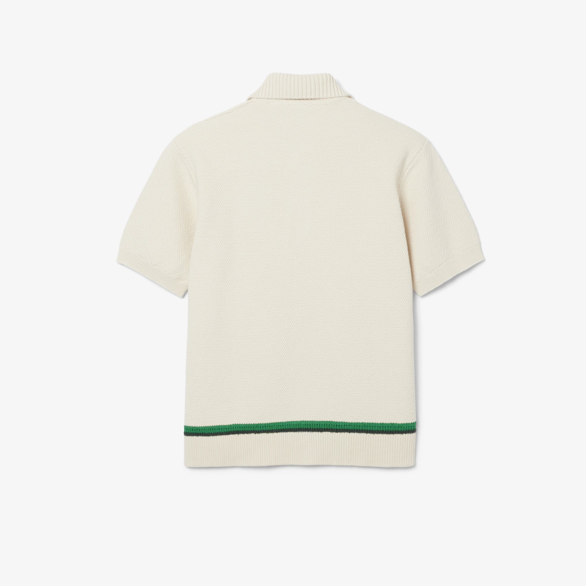 SS26 RUNWAY Erkek Loose Fit Kısa Kollu Polo Yaka Krem Triko