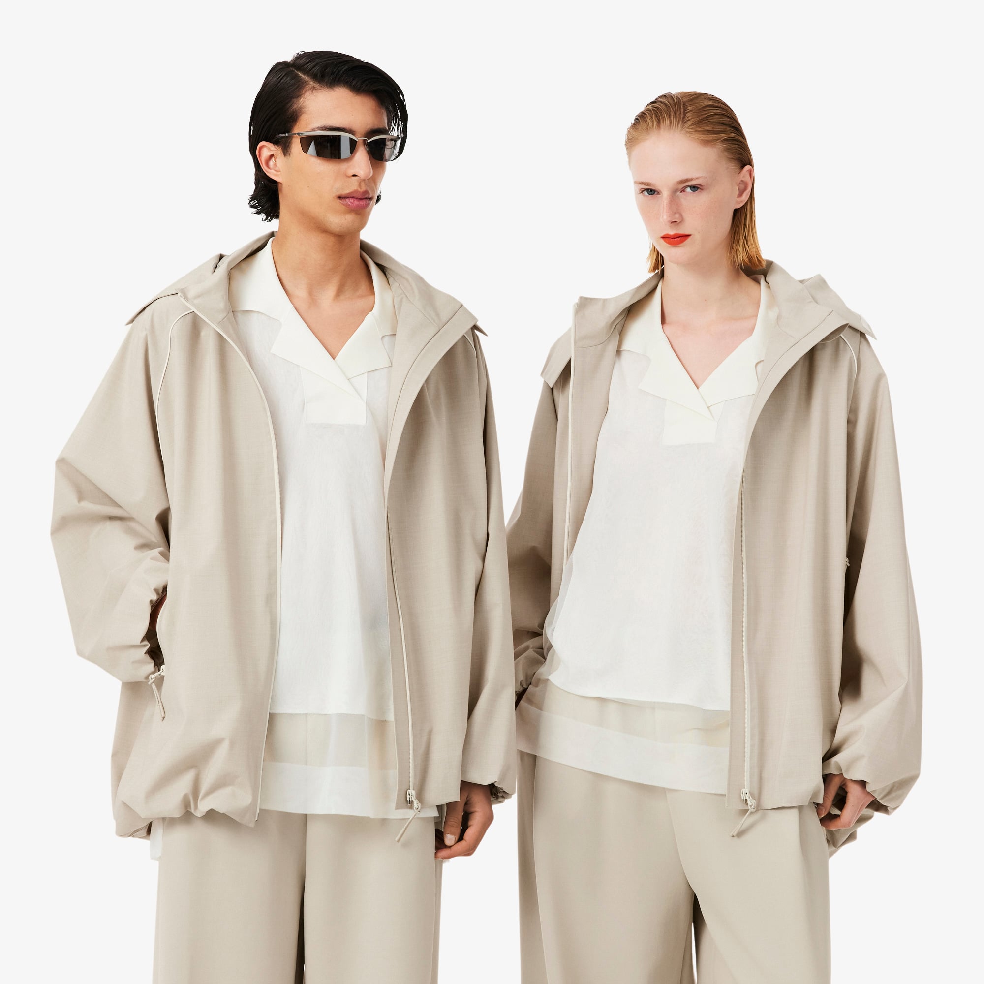 Lacoste SS26 RUNWAY Unisex Bej Yağmurluk