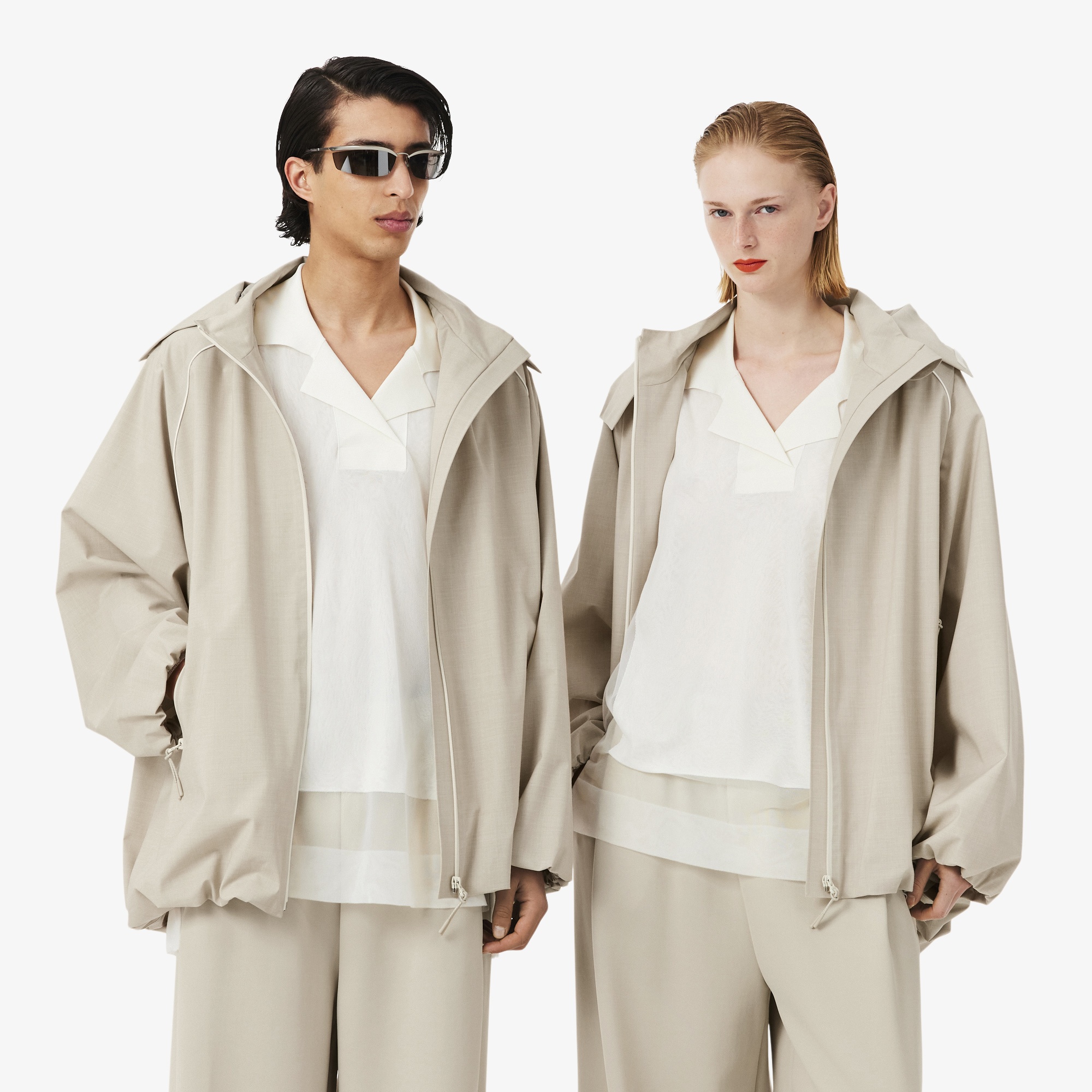 SS26 RUNWAY Unisex Bej Yağmurluk