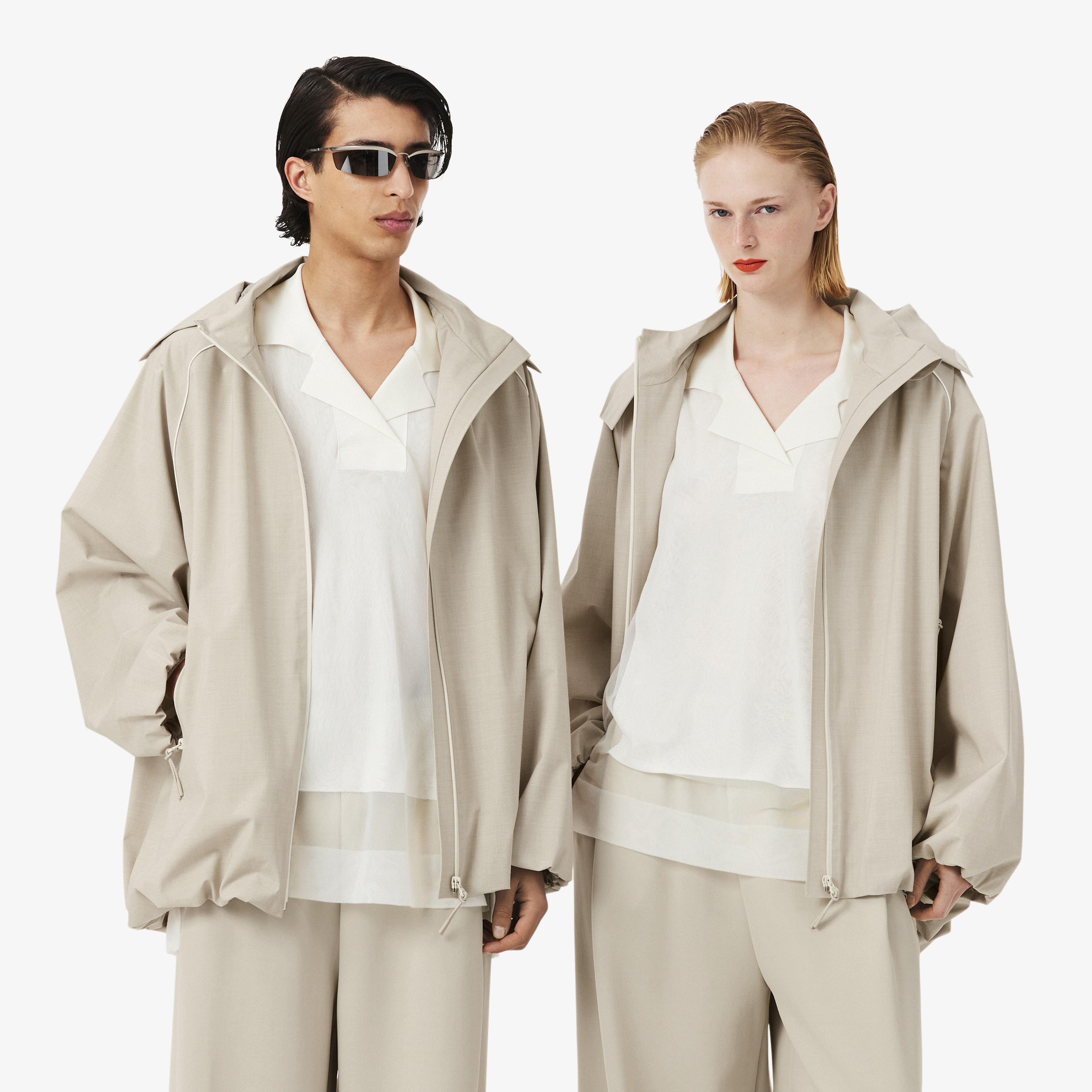 SS26 RUNWAY Unisex Bej Yağmurluk