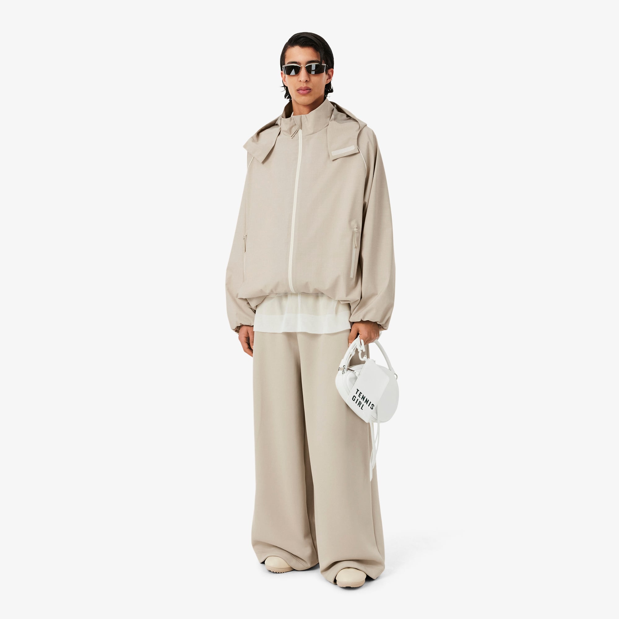 Lacoste SS26 RUNWAY Unisex Bej Yağmurluk görsel 4