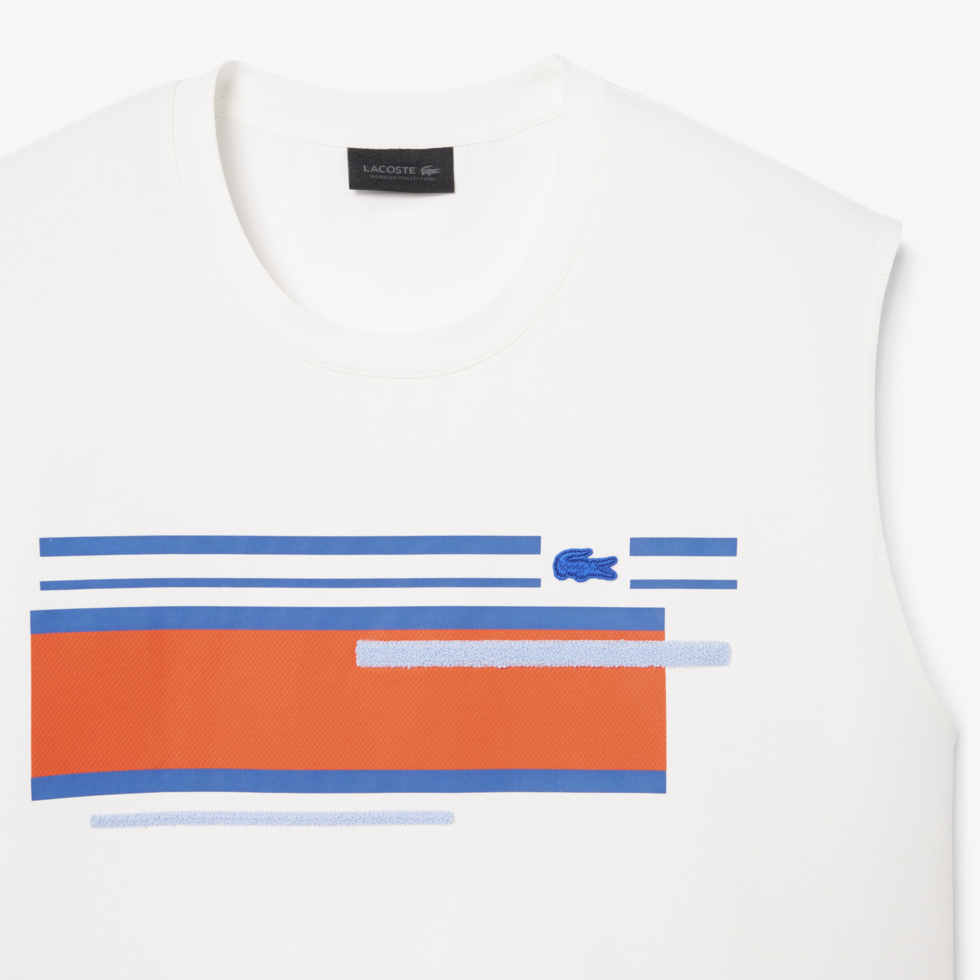 SS26 RUNWAY Erkek Slim Fit Bisiklet Yaka Çizgili Bej T-Shirt