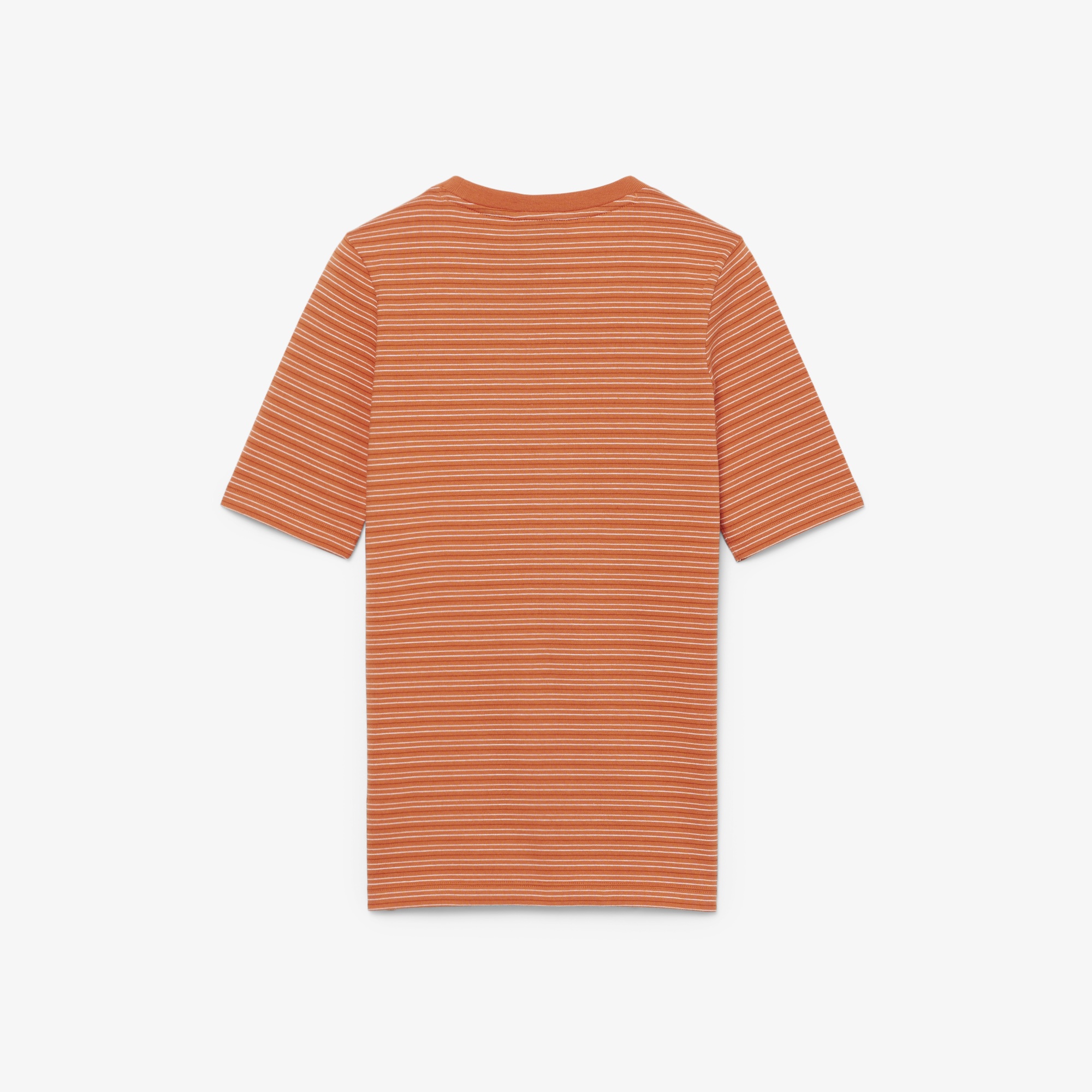 SS26 RUNWAY Kadın Slim Fit Bisiklet Yaka Çizgili Turuncu T-Shirt