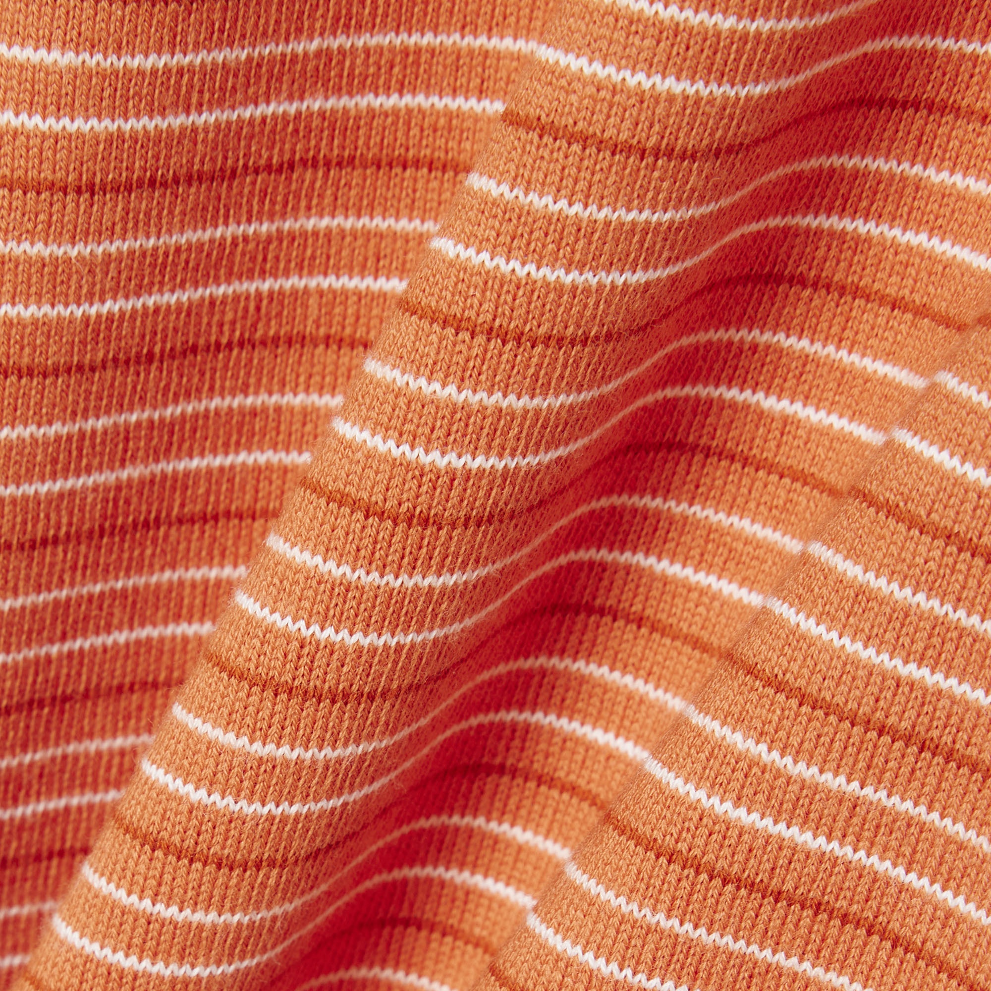 SS26 RUNWAY Kadın Slim Fit Bisiklet Yaka Çizgili Turuncu T-Shirt