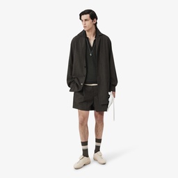 SS26 RUNWAY Erkek Relaxed Fit Baskılı Kahverengi Dış Gömlek Kahverengi