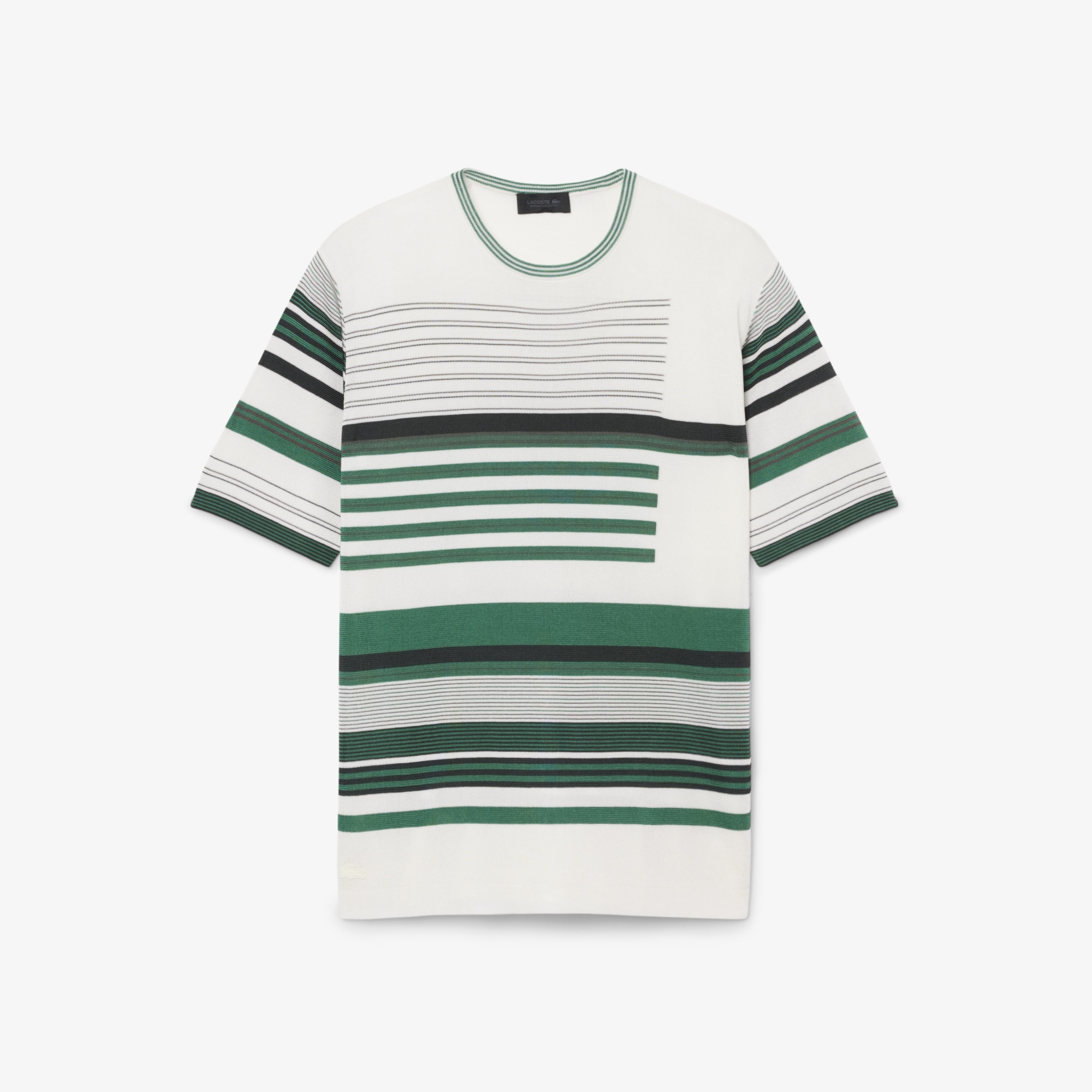 SS26 RUNWAY Unisex Oversize Fit Bisiklet Yaka Çizgili Beyaz T-Shirt