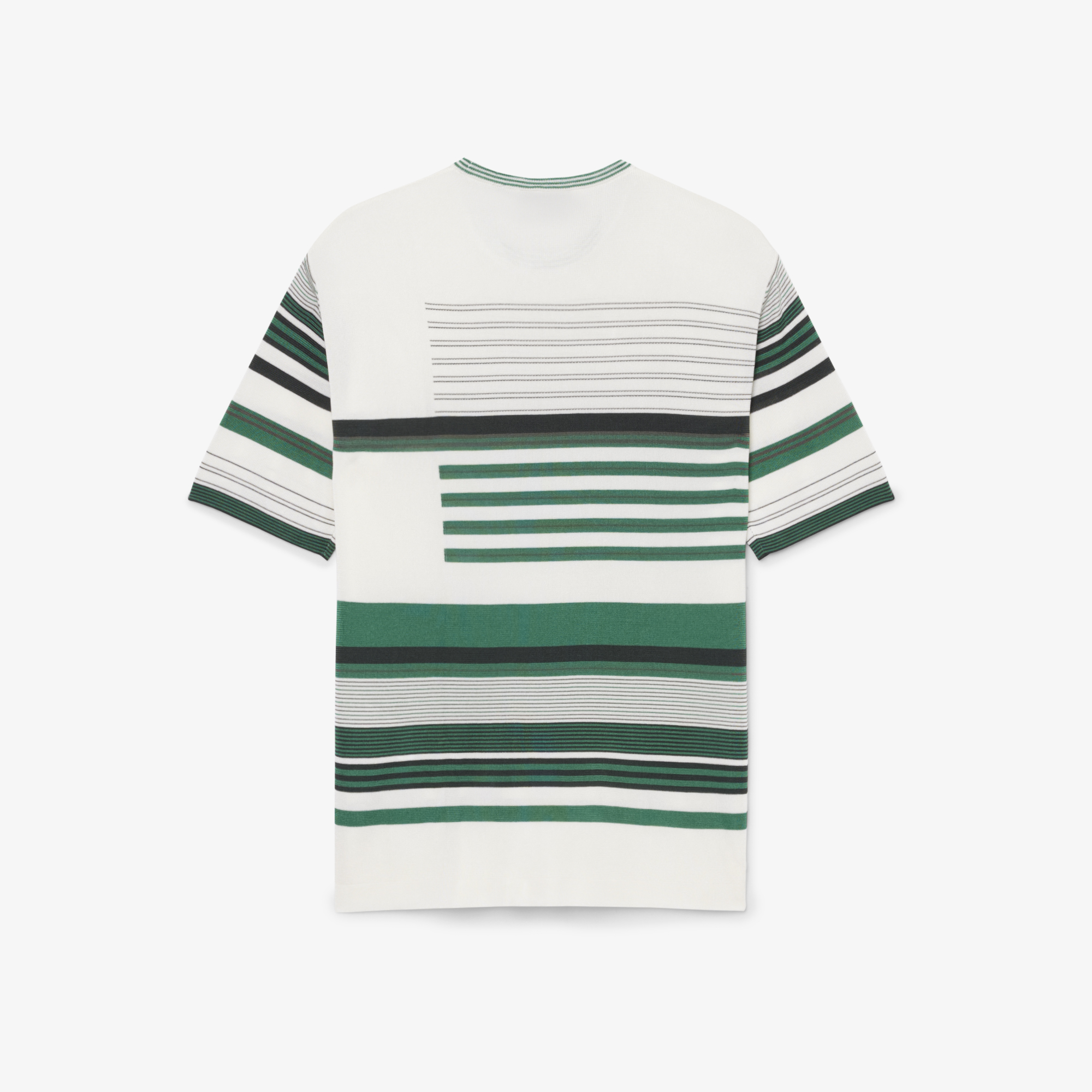 Lacoste SS26 RUNWAY Unisex Oversize Fit Bisiklet Yaka Çizgili Beyaz Triko görsel 6