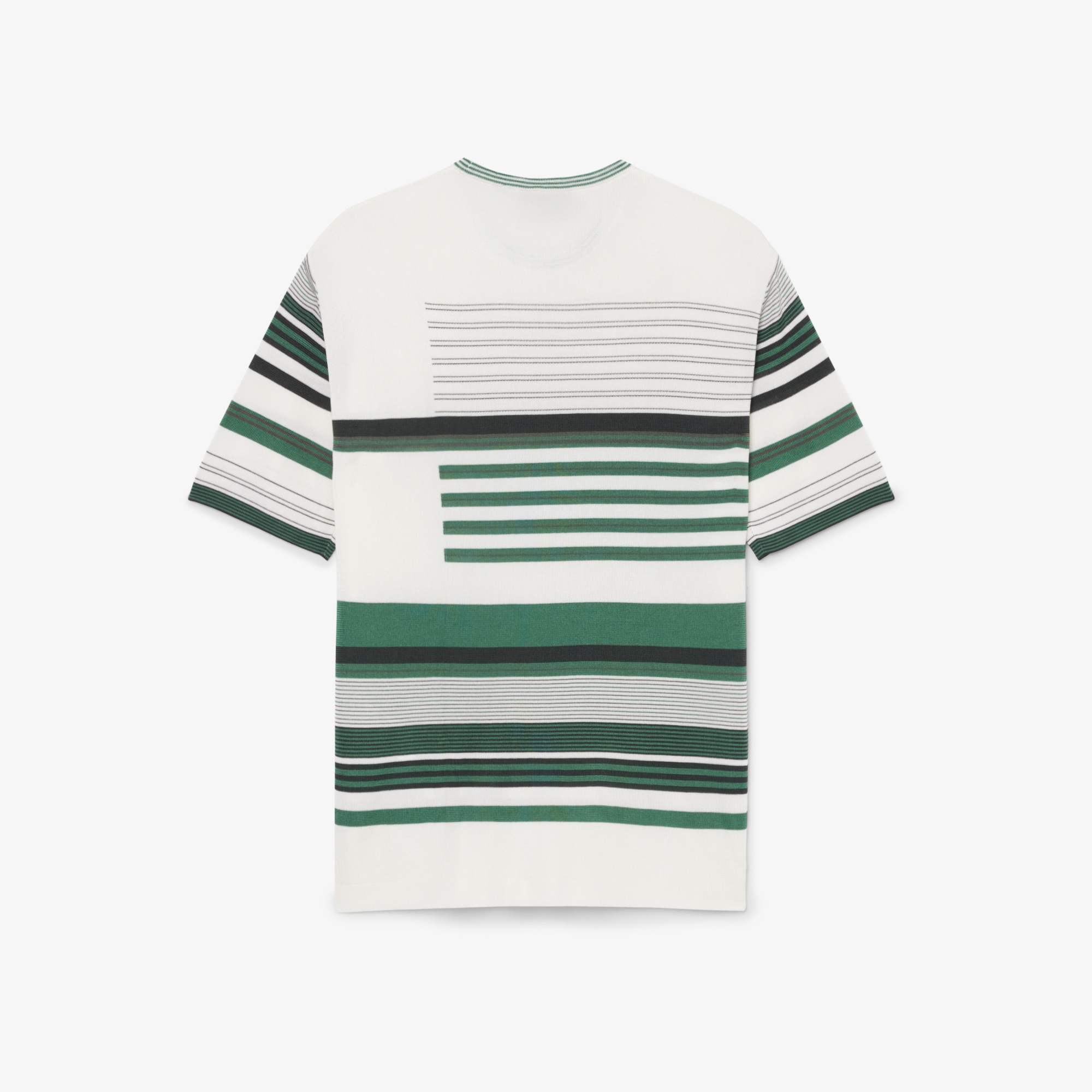 SS26 RUNWAY Unisex Oversize Fit Bisiklet Yaka Çizgili Beyaz T-Shirt