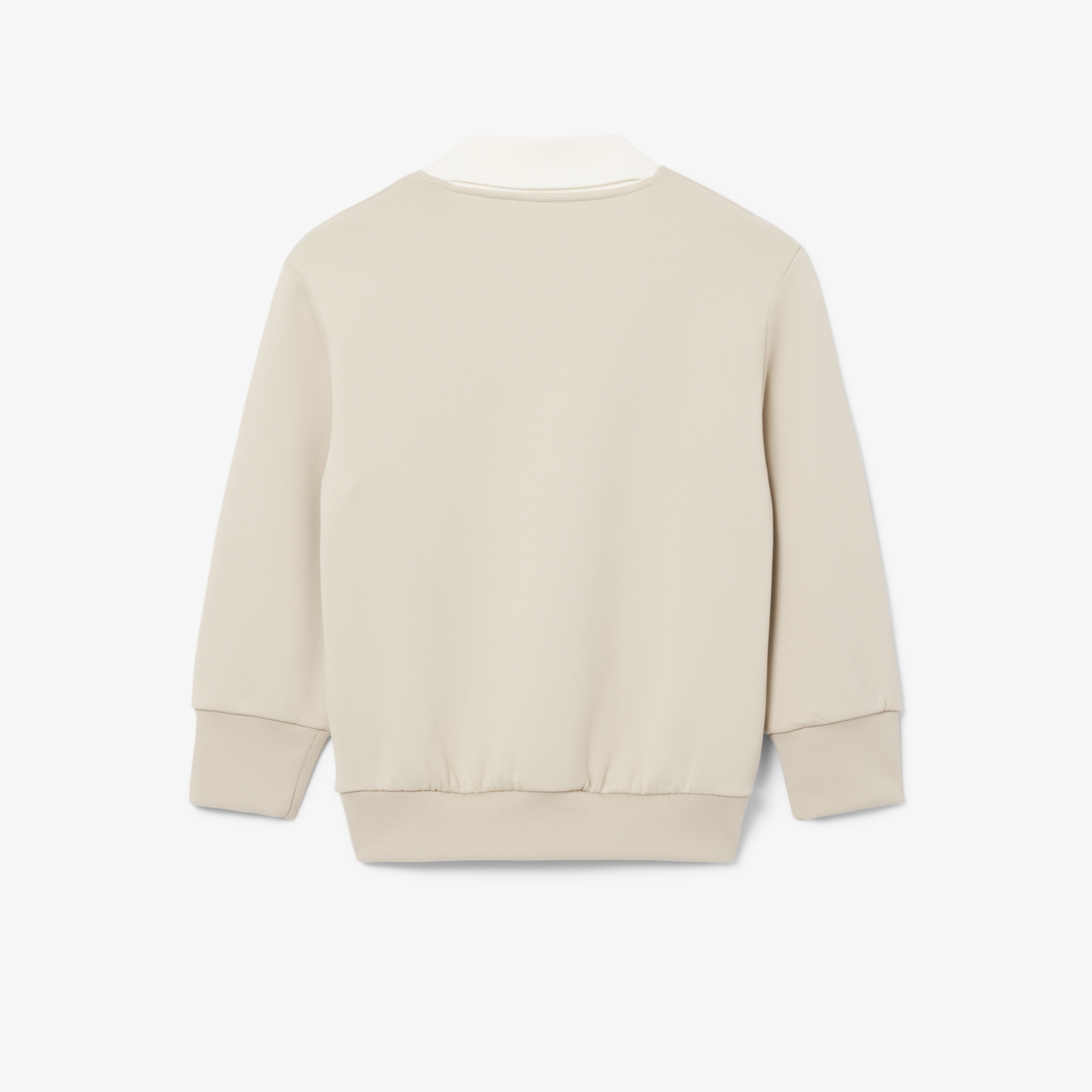 SS26 RUNWAY Kadın Relaxed Fit V Yaka Saten Bej Sweatshirt