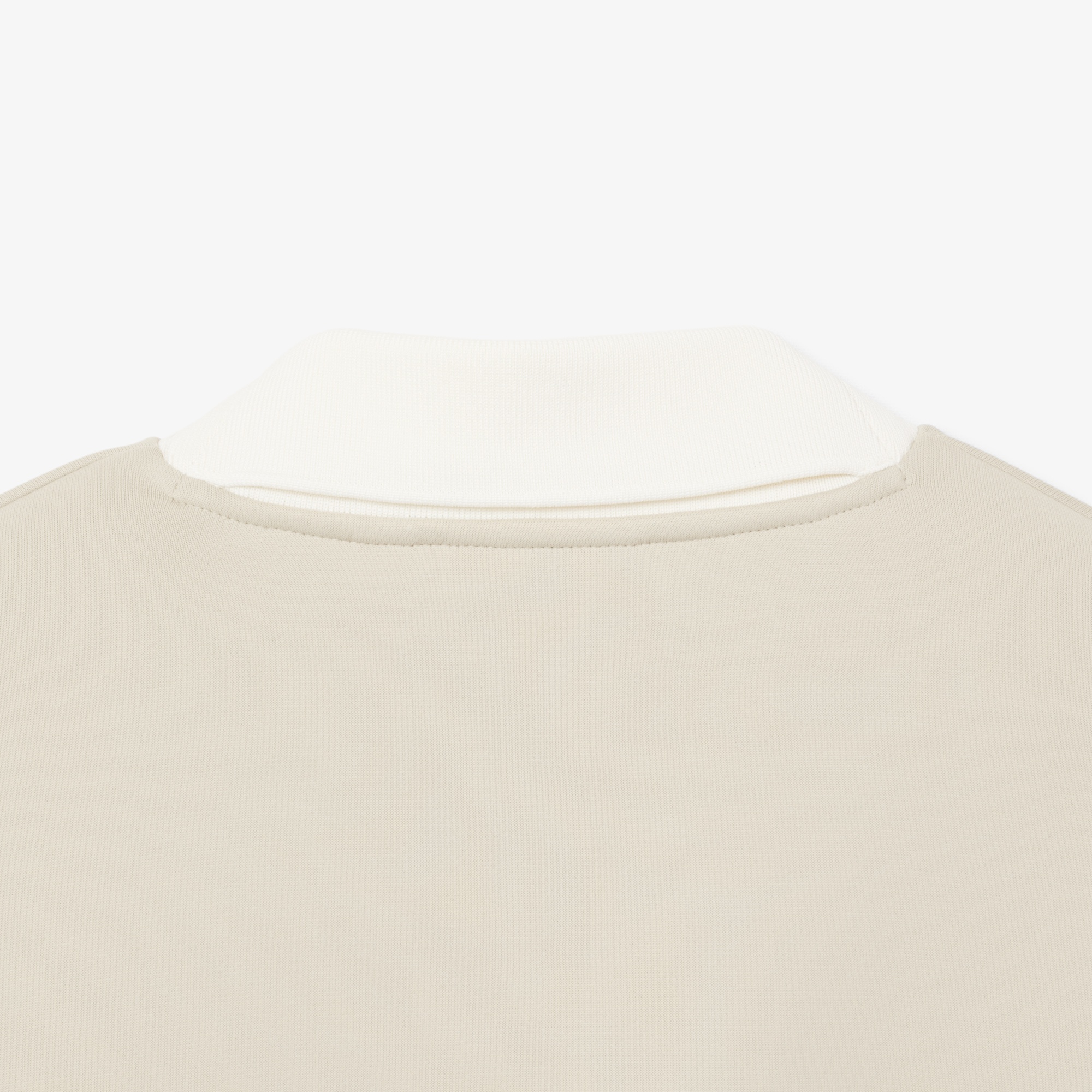 SS26 RUNWAY Kadın Relaxed Fit V Yaka Saten Bej Sweatshirt