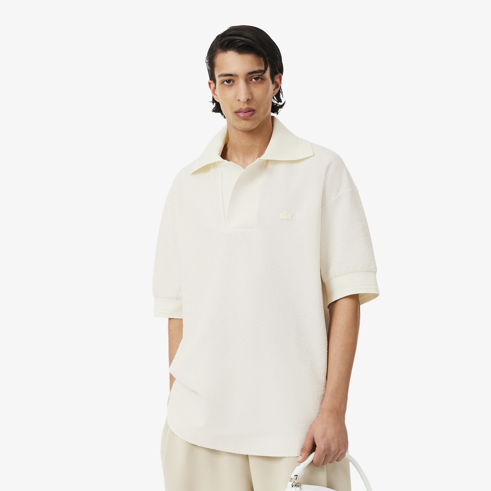 Lacoste SS26 RUNWAY Erkek Beyaz Polo