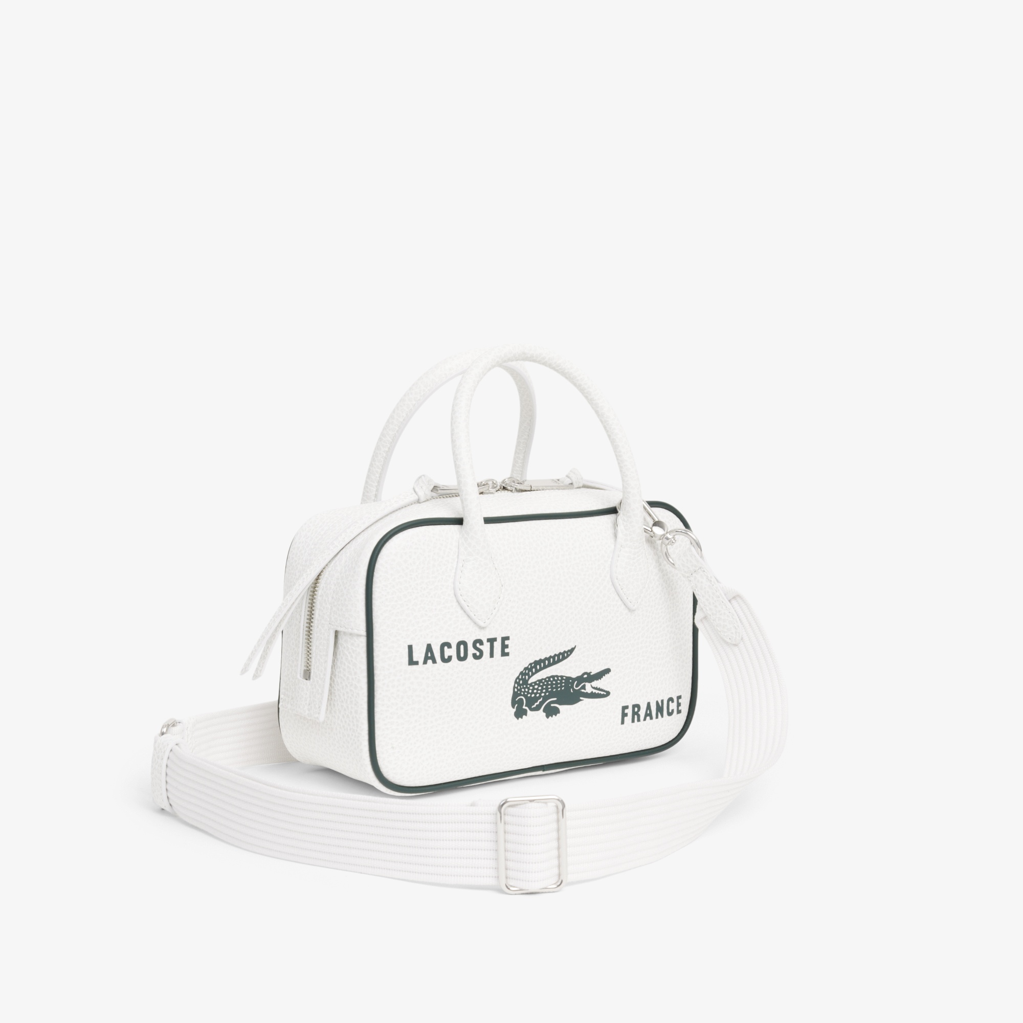 SS26 RUNWAY Unisex Deri Beyaz Seyahat Çantası