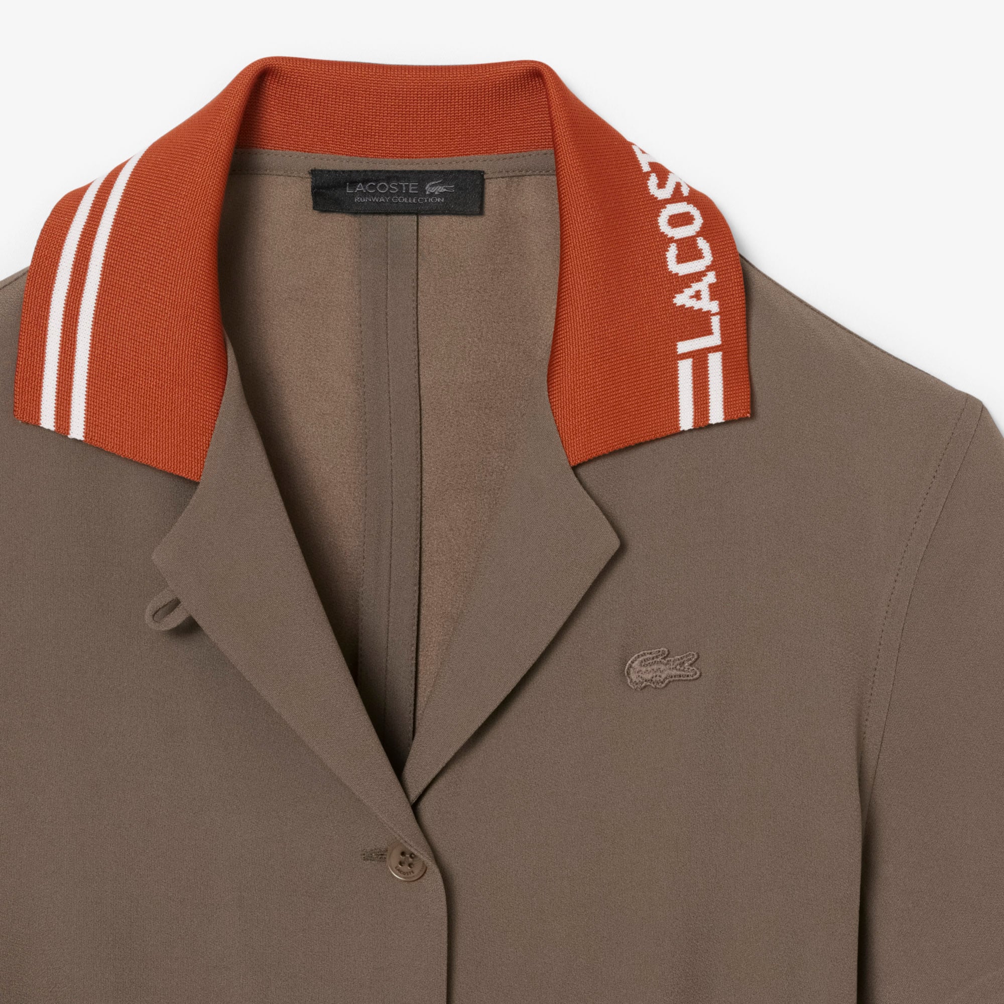 Lacoste SS26 RUNWAY Kadın Regular Fit Kısa Kollu Polo Yaka Kahverengi Elbise görsel 7