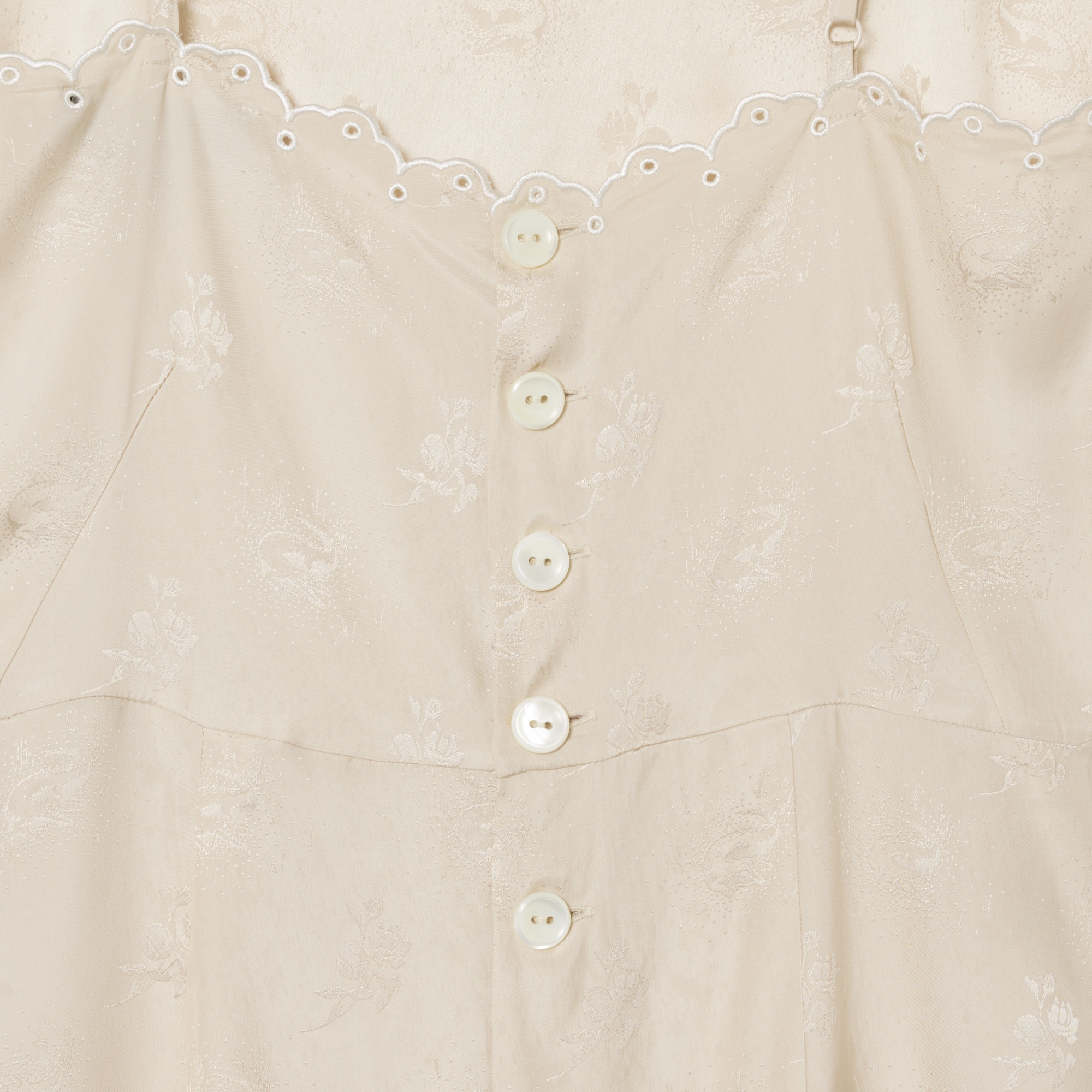 SS26 RUNWAY Kadın Regular Fit Kolsuz Desenli Bej Elbise