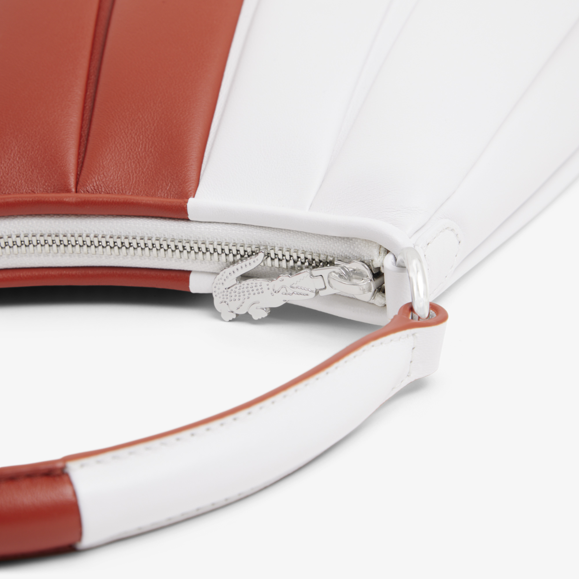 Lacoste SS26 RUNWAY Small Lenglen Kadın Renk Bloklu Turuncu Omuz Çantası görsel 7
