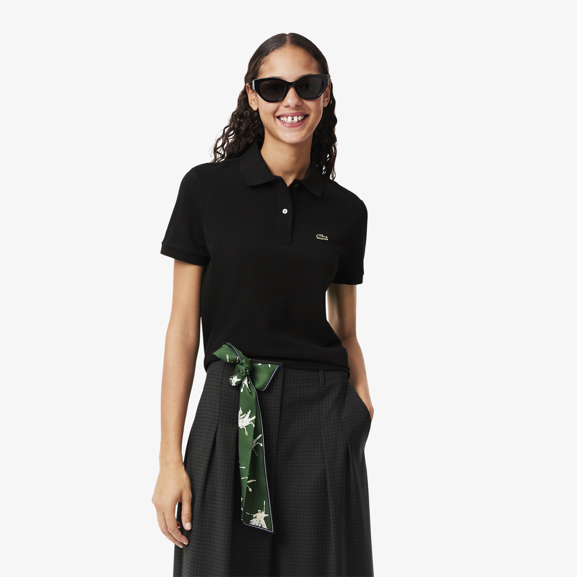 Lacoste Kadın Regular Fit Siyah Polo