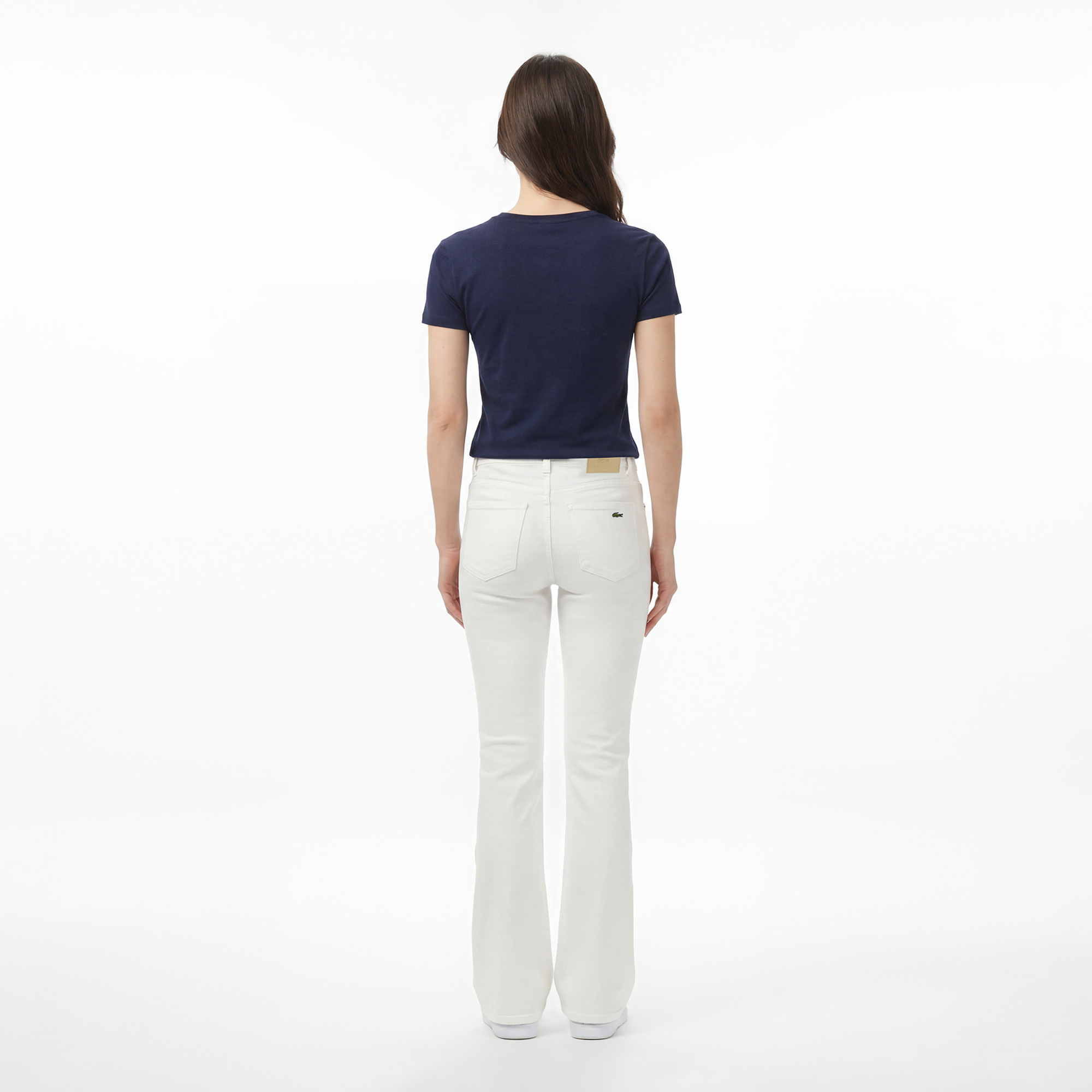 Lacoste Kadın Slim Fit Krem Jean Pantolon görsel 5