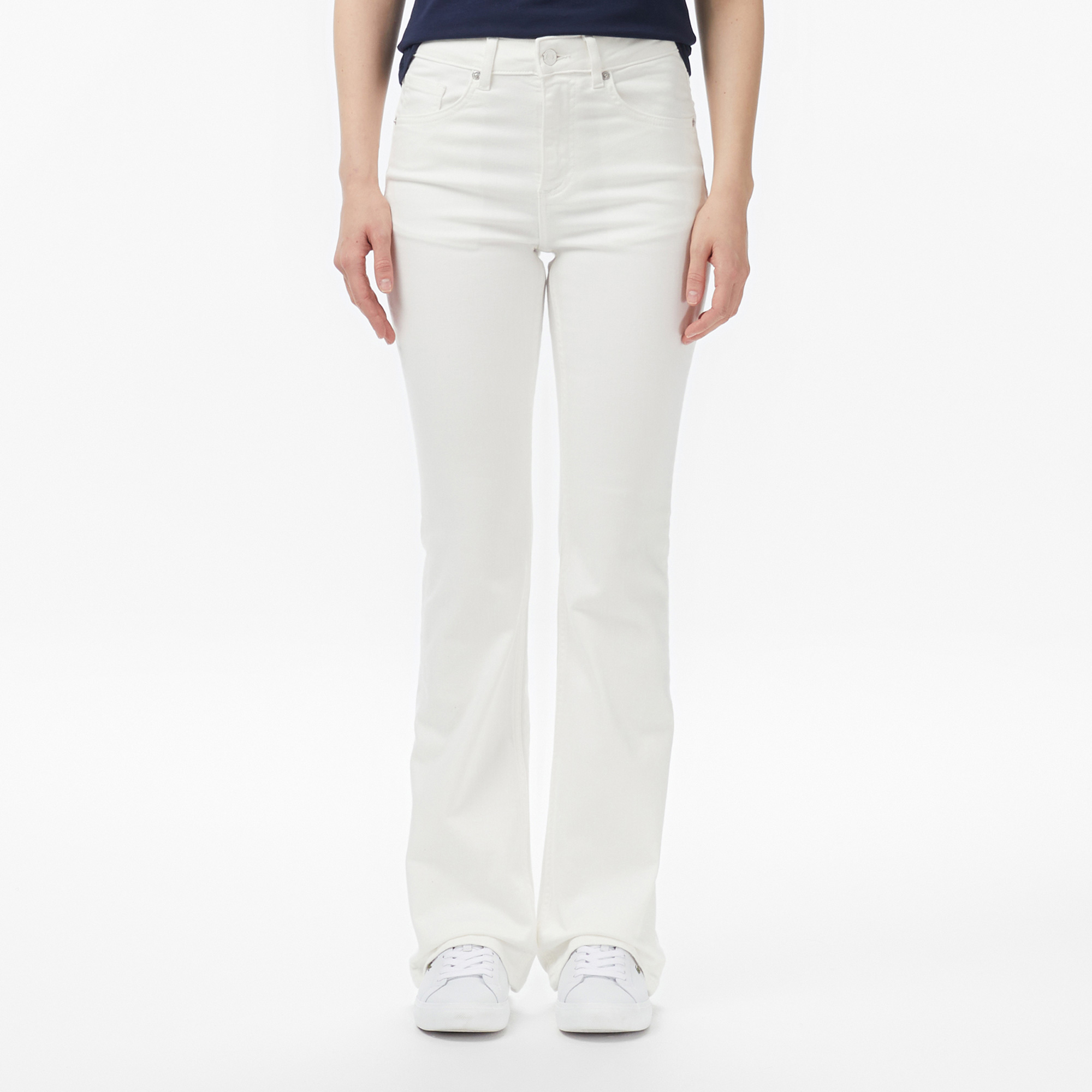 Lacoste Kadın Slim Fit Krem Jean Pantolon görsel 2