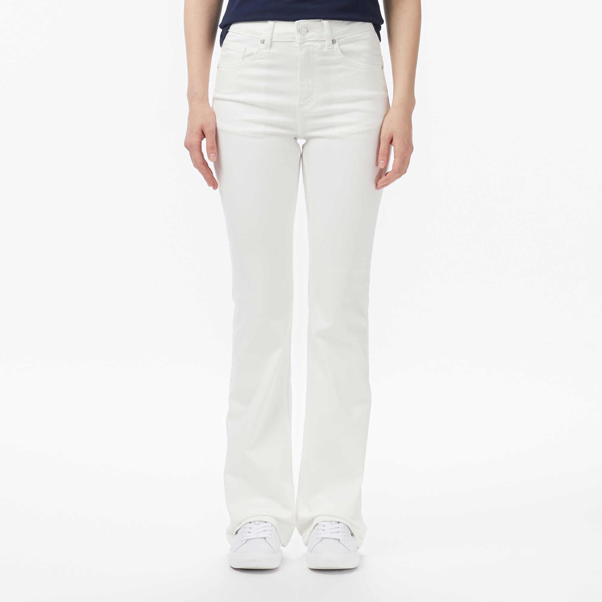 Kadın Slim Fit Krem Jean Pantolon