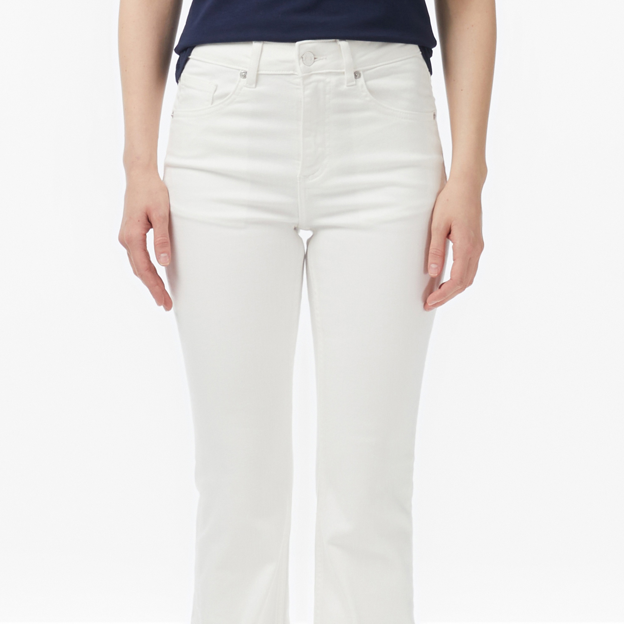 Kadın Slim Fit Krem Jean Pantolon