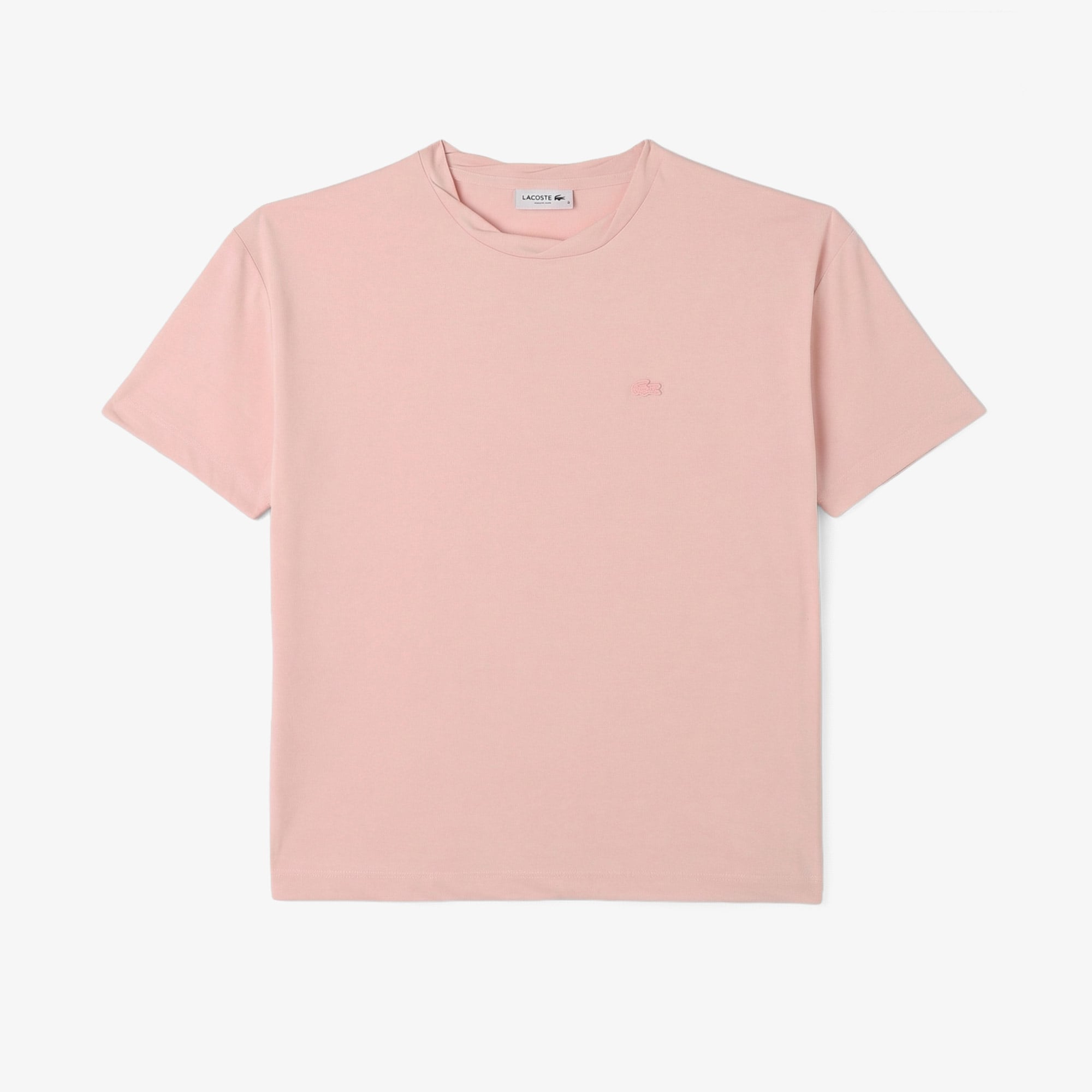 Lacoste Kadın Relaxed Fit Bisiklet Yaka Açık Pembe T-Shirt görsel 3