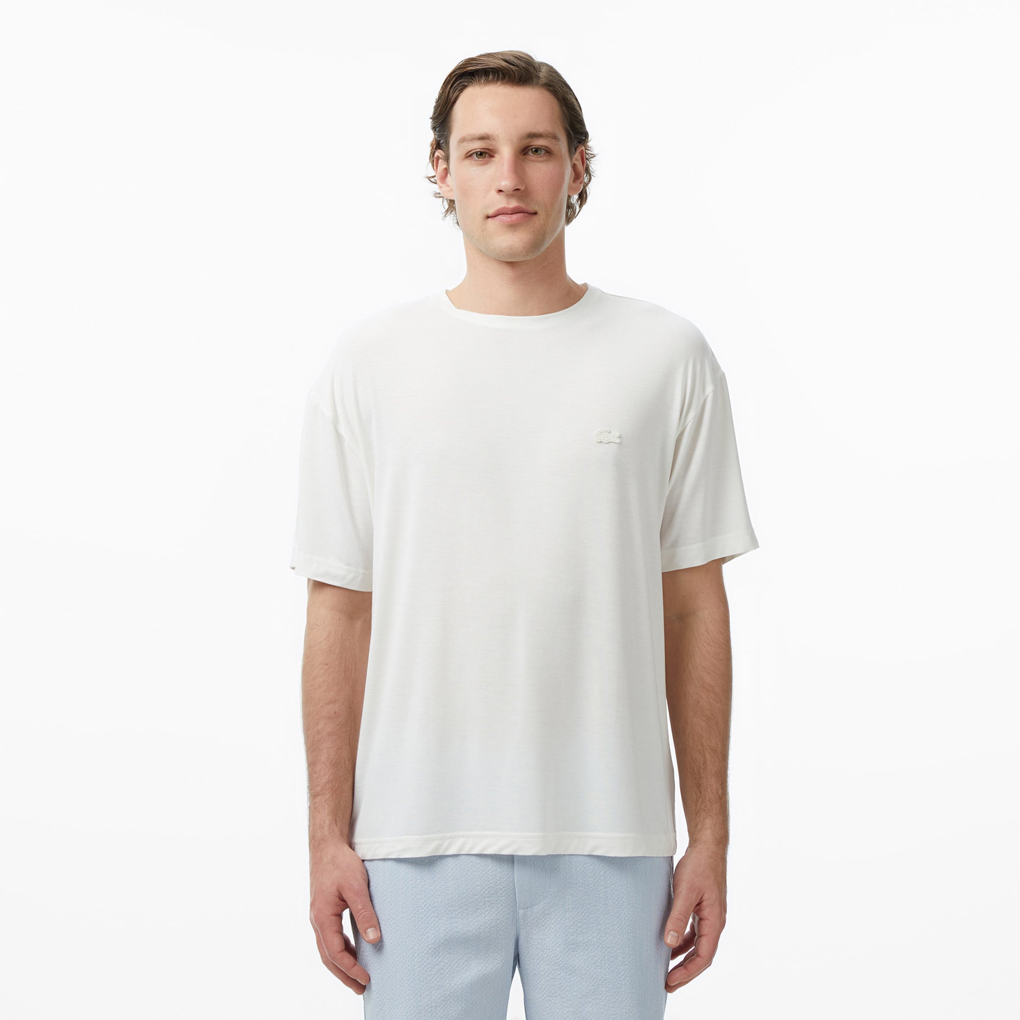 Erkek Relaxed Fit Bisiklet Yaka Beyaz T-Shirt TH0624.70V | Lacoste