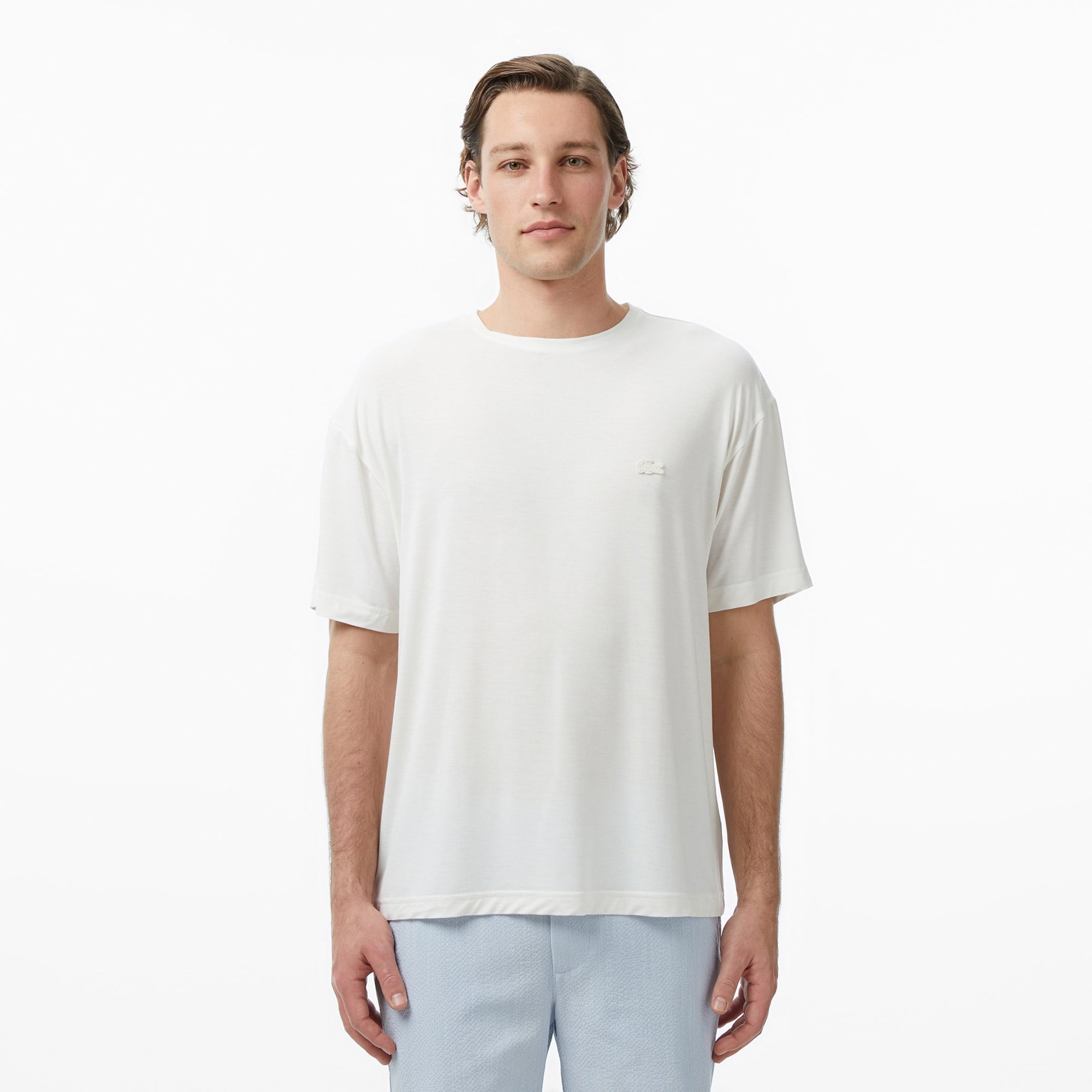 Erkek Regular Fit Bisiklet Yaka Beyaz T-Shirt