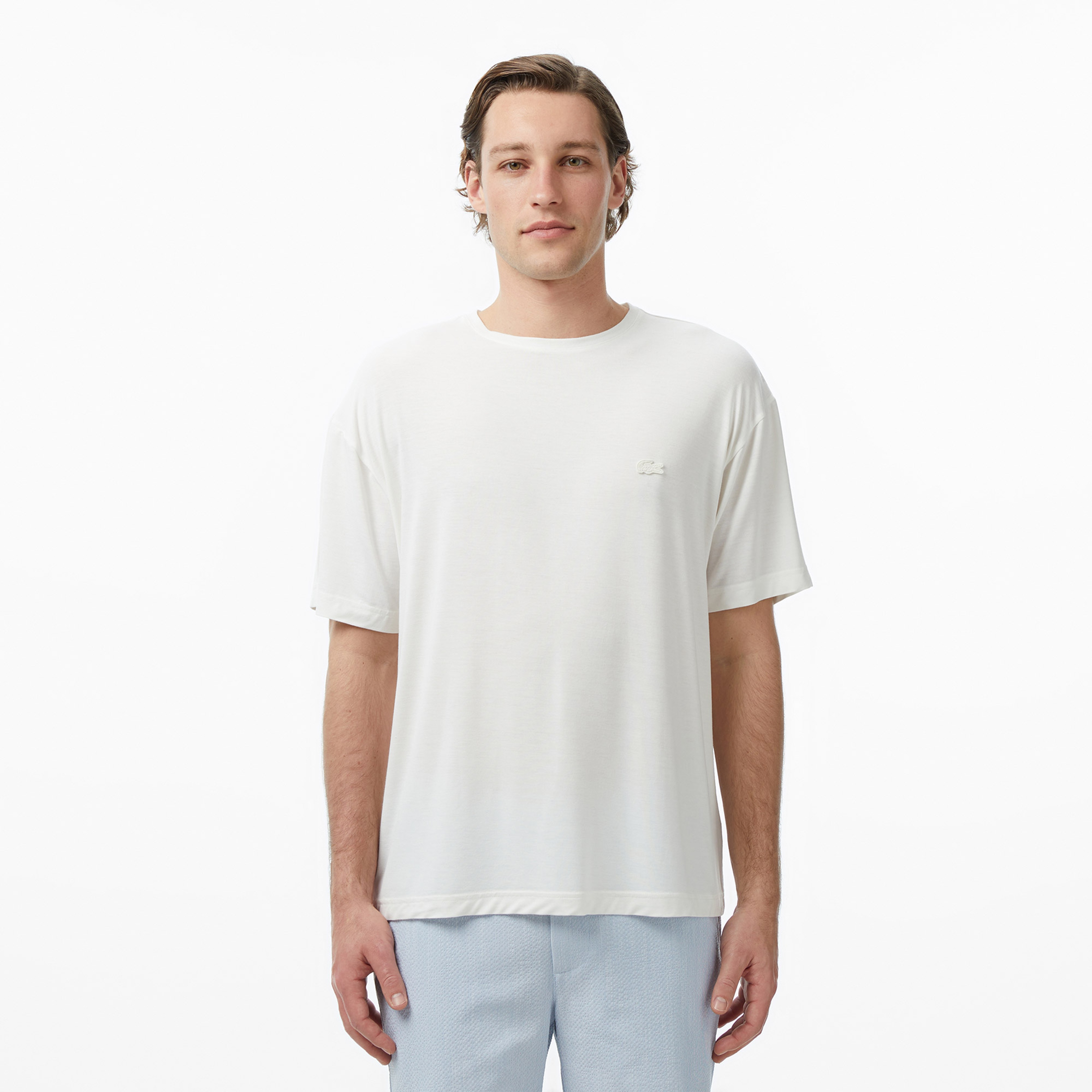 Erkek Regular Fit Bisiklet Yaka Beyaz T-Shirt