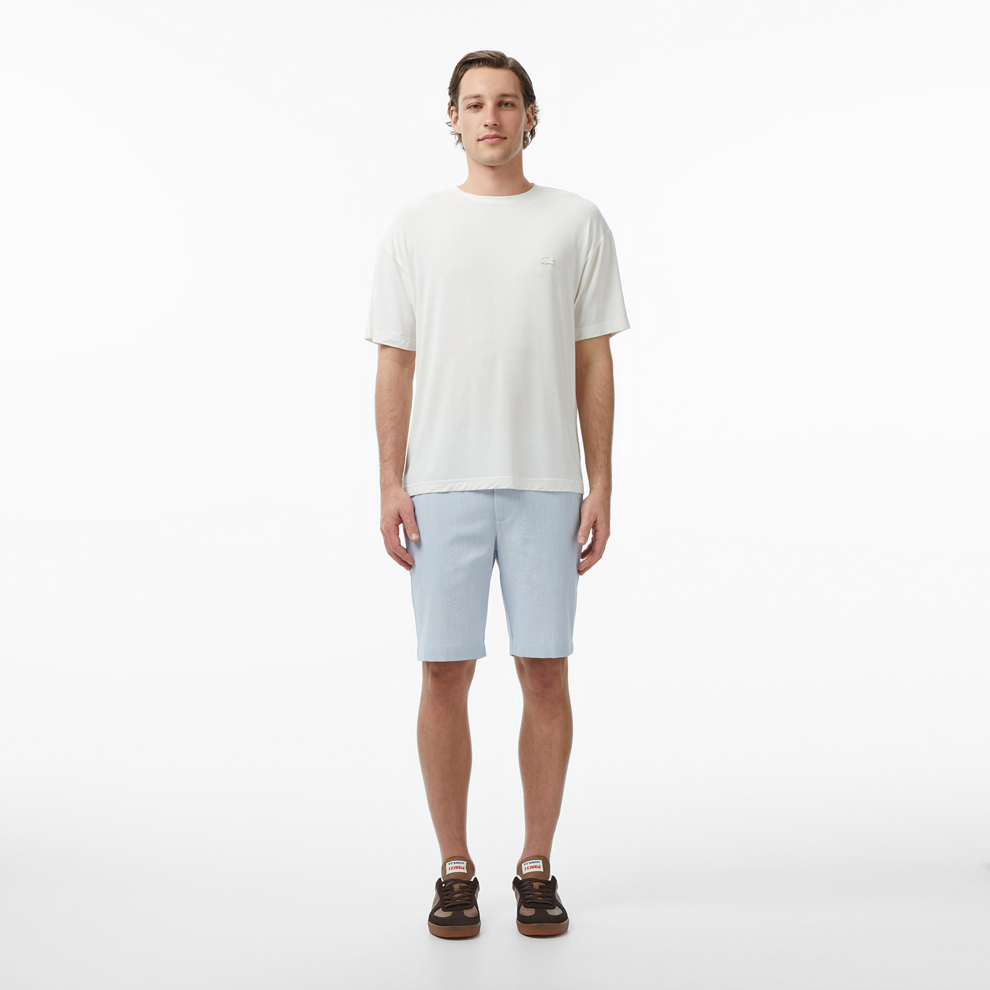 Lacoste Erkek Relaxed Fit Bisiklet Yaka Beyaz T-Shirt görsel 6