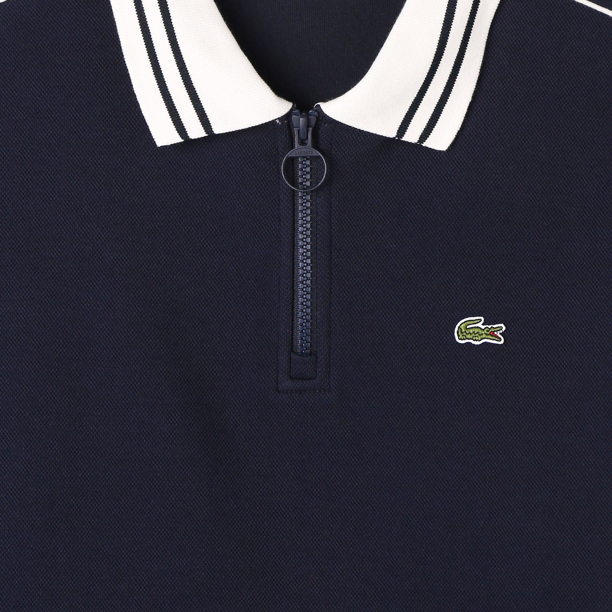 Lacoste Kadın Loose Fit Polo Yaka Lacivert Sweatshirt görsel 4
