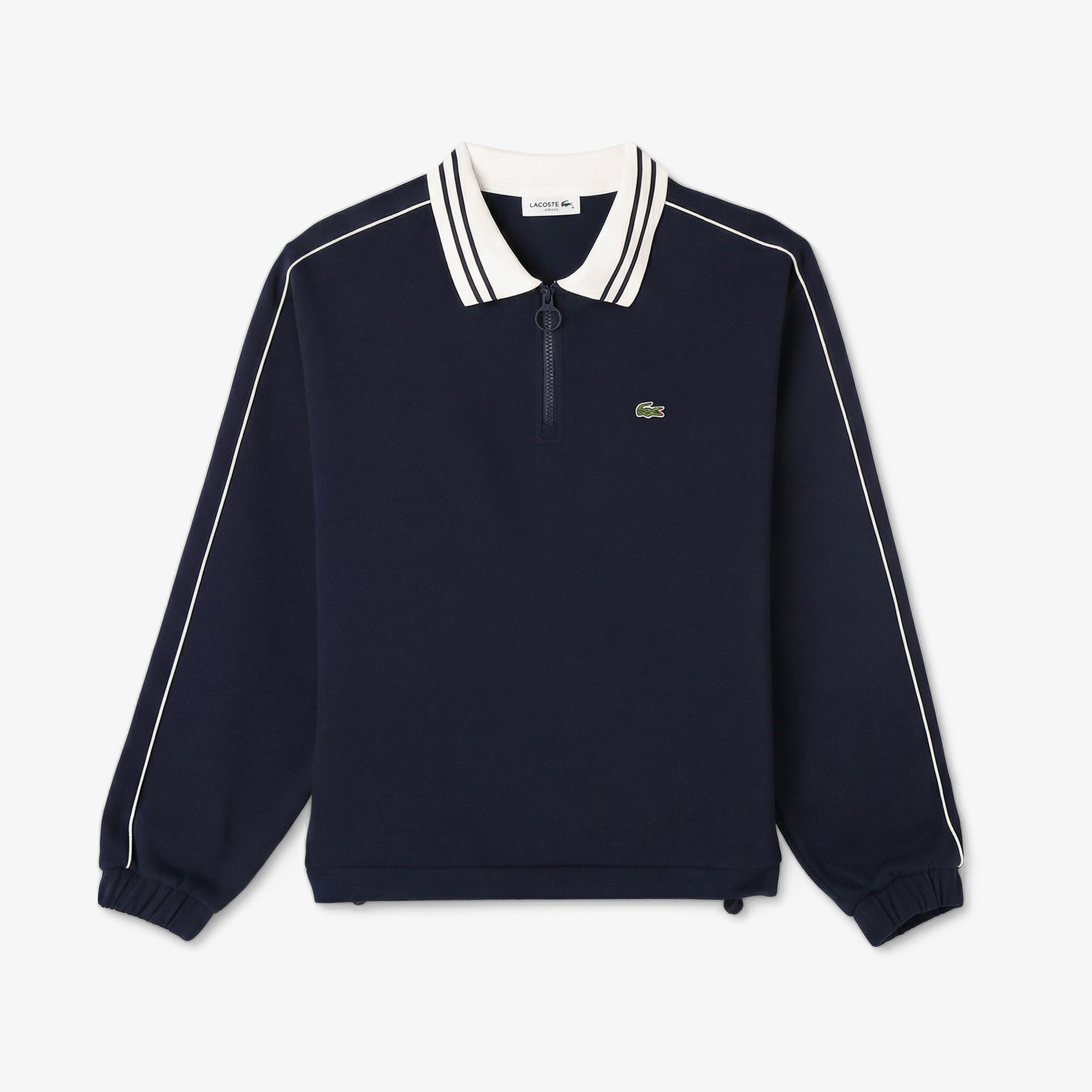 Kadın Loose Fit Polo Yaka Lacivert Sweatshirt