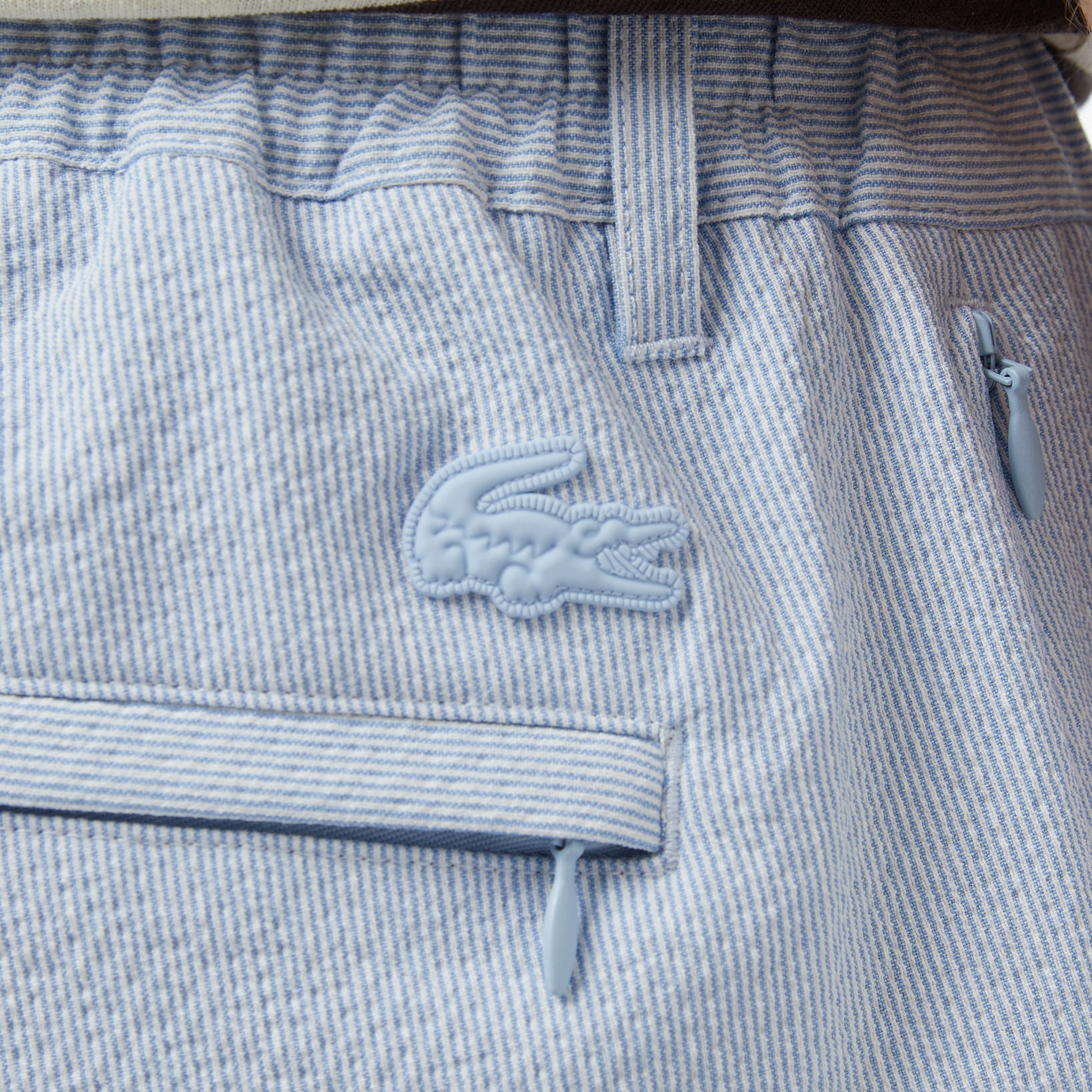 Erkek Tapered Fit Mavi Bermuda Şort