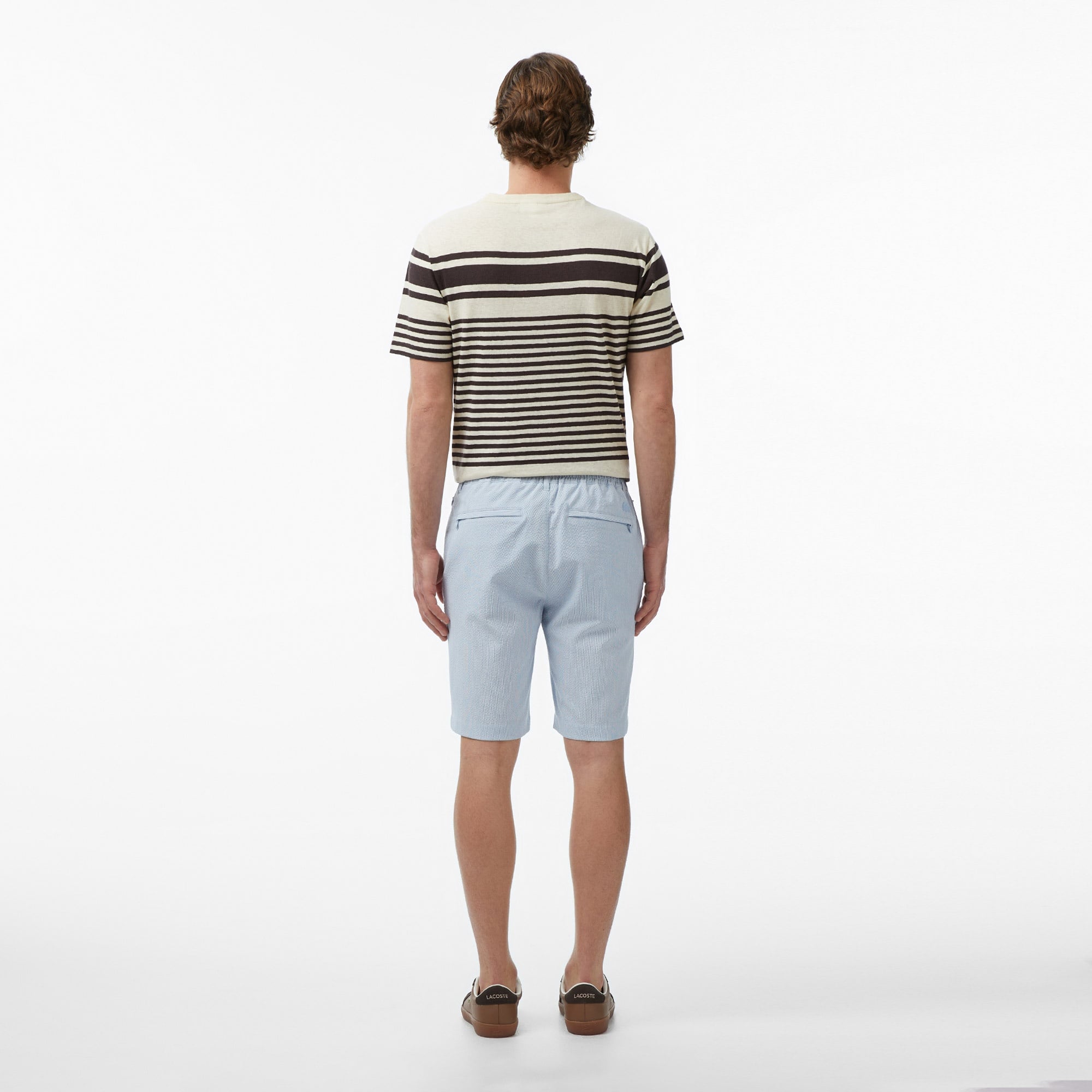 Erkek Tapered Fit Mavi Bermuda Şort